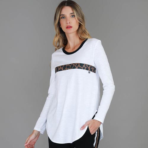 Di Leopard Stripe T Shirt size guide