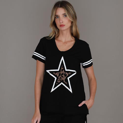 Demi Leopard Star T Shirt size guide