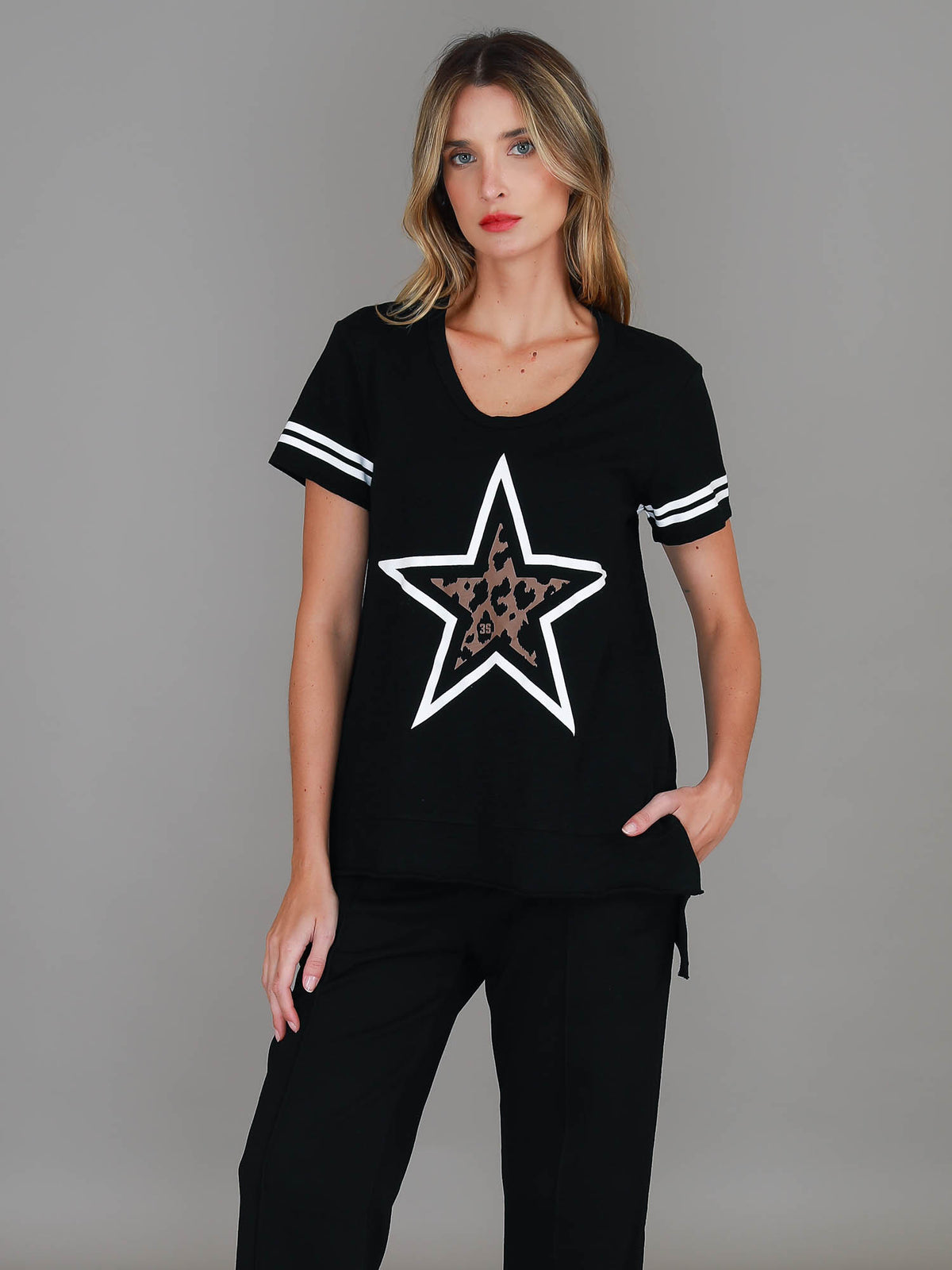 Demi Leopard Star T Shirt