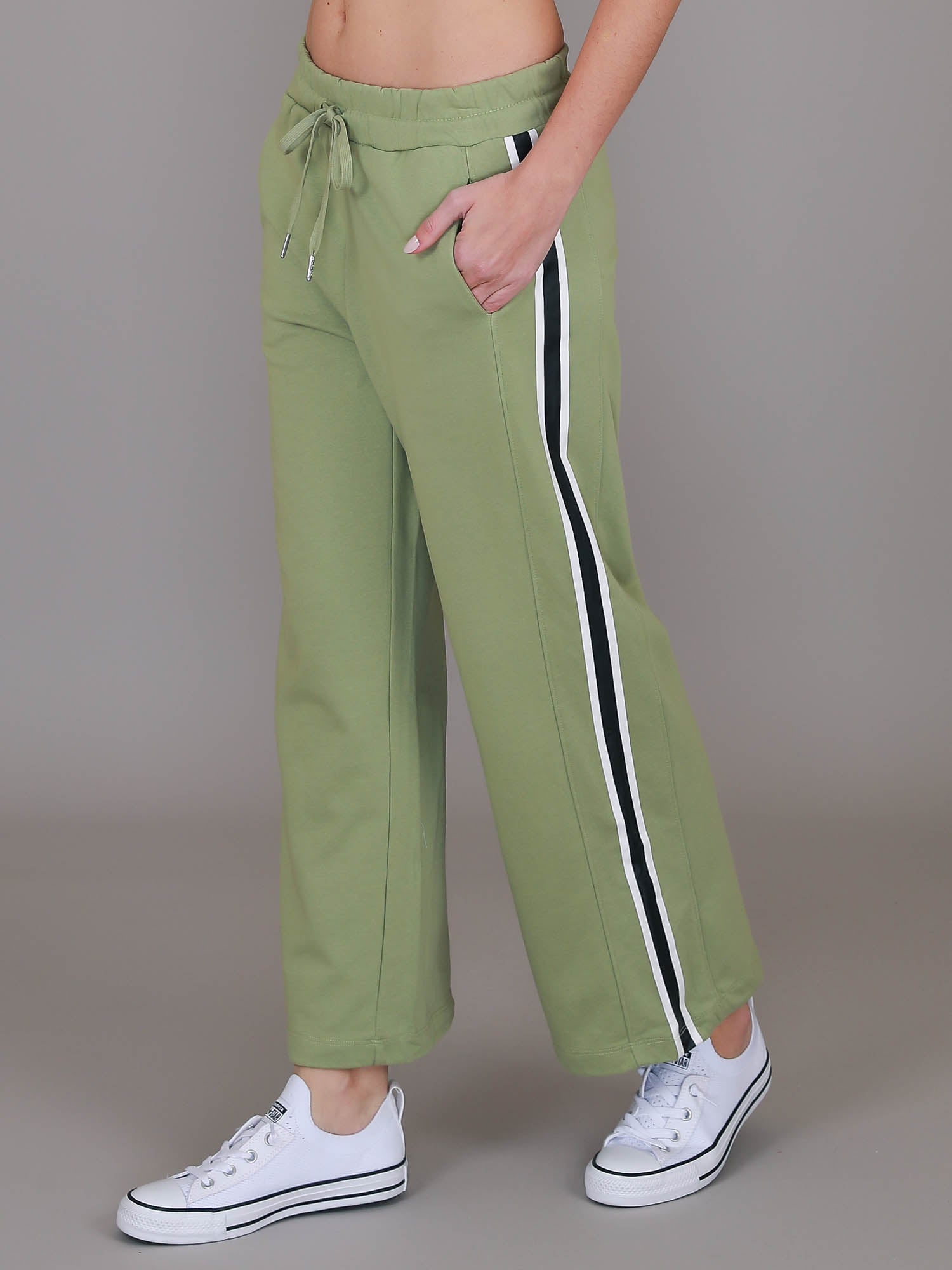 green straight leg pants #color_wasabi green