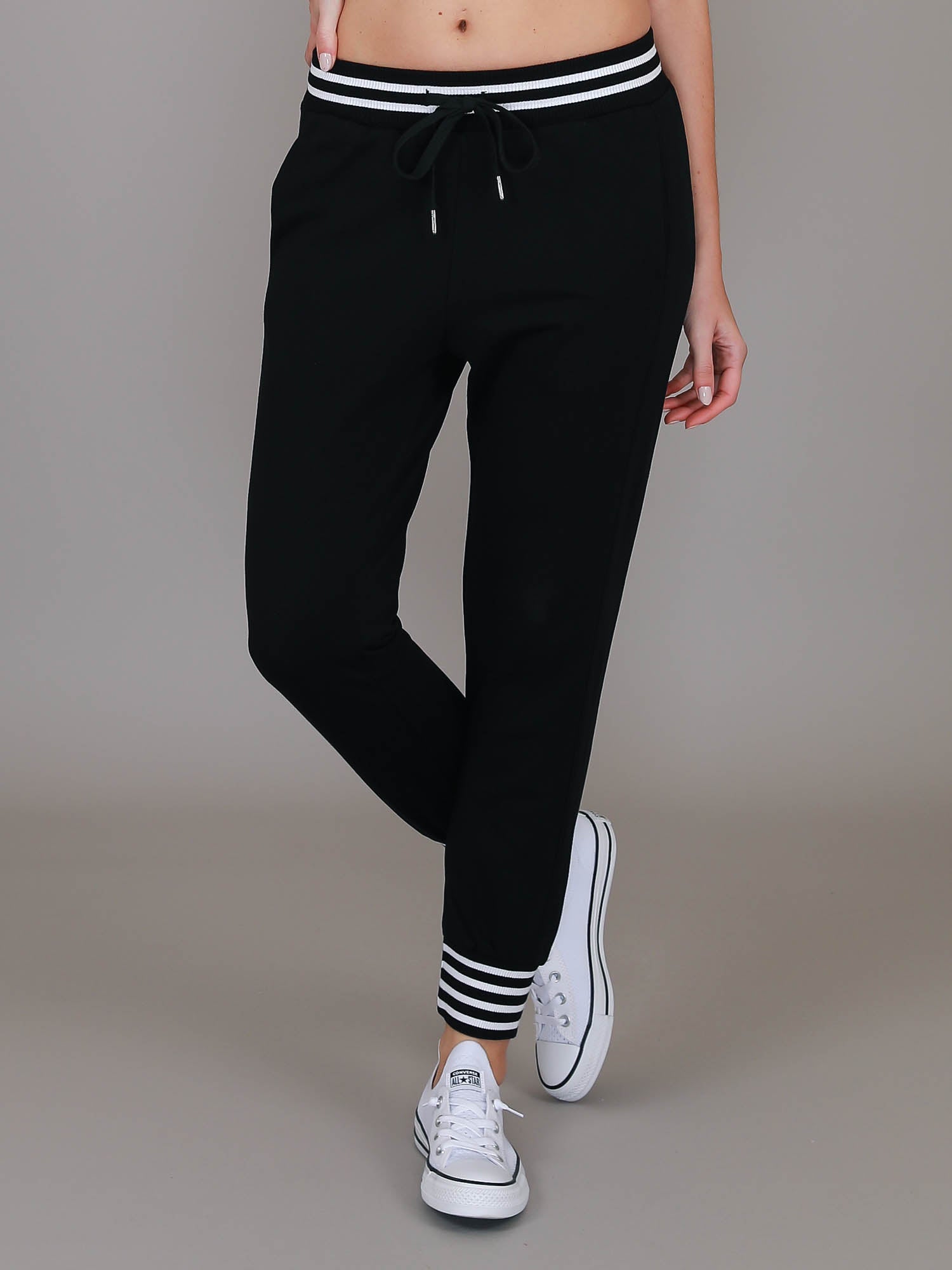 black stripe joggers #color_black