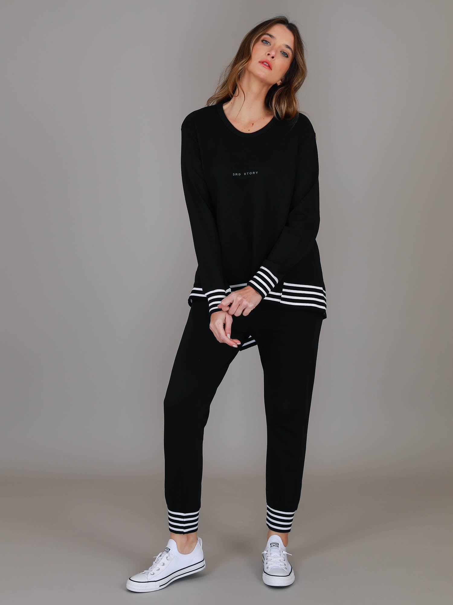 black rib joggers #color_black