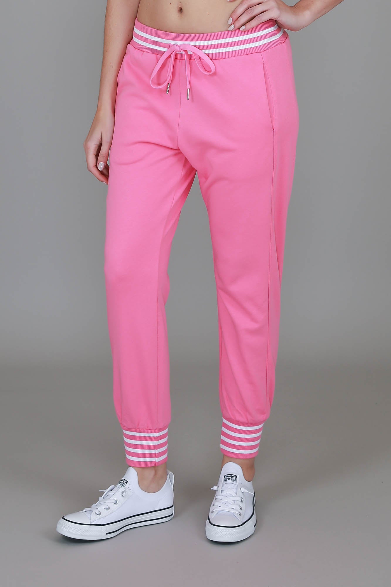 pink tapered joggers #color_pop pink