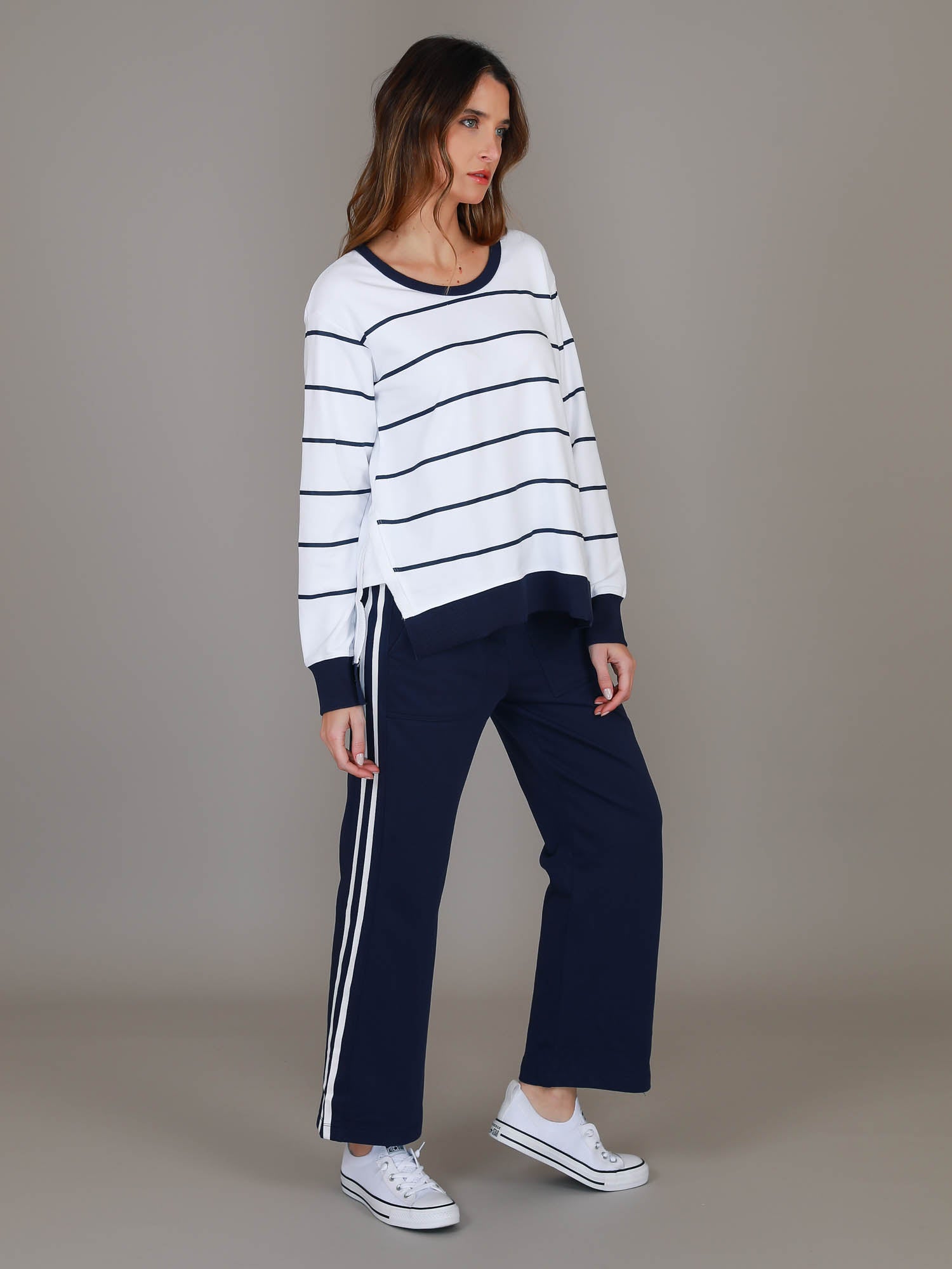 striped crewneck sweatshirt #color_white