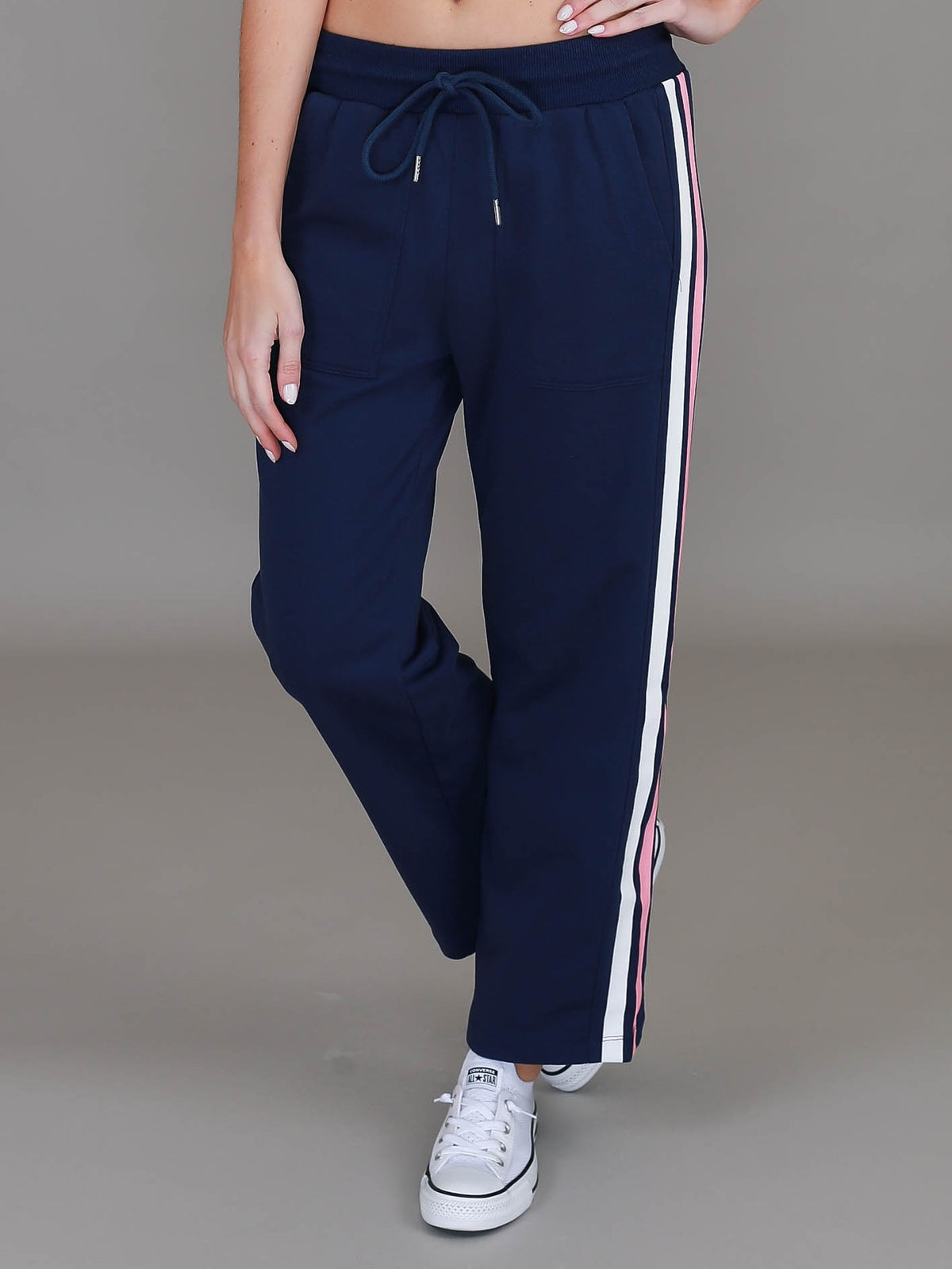 deep navy straight leg pants #color_deep navy/pink