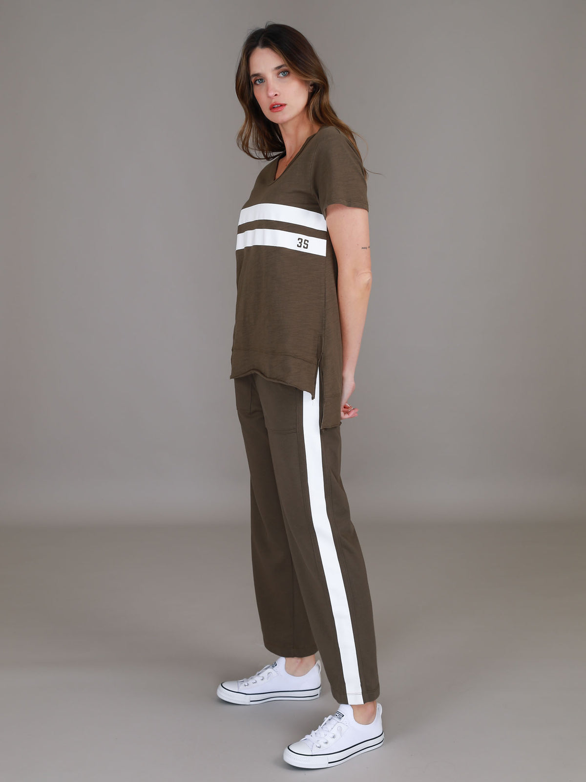 olive matching set women #color_dark olive