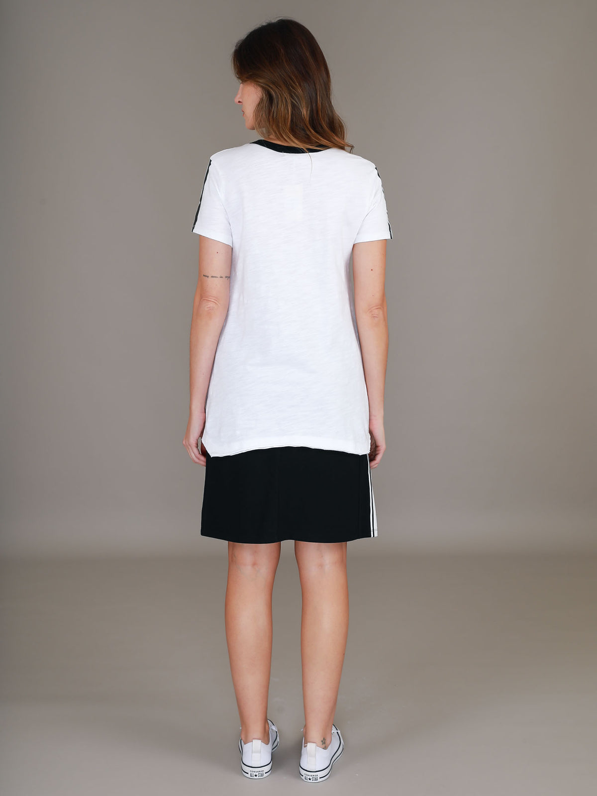 white v neck tee women #color_white