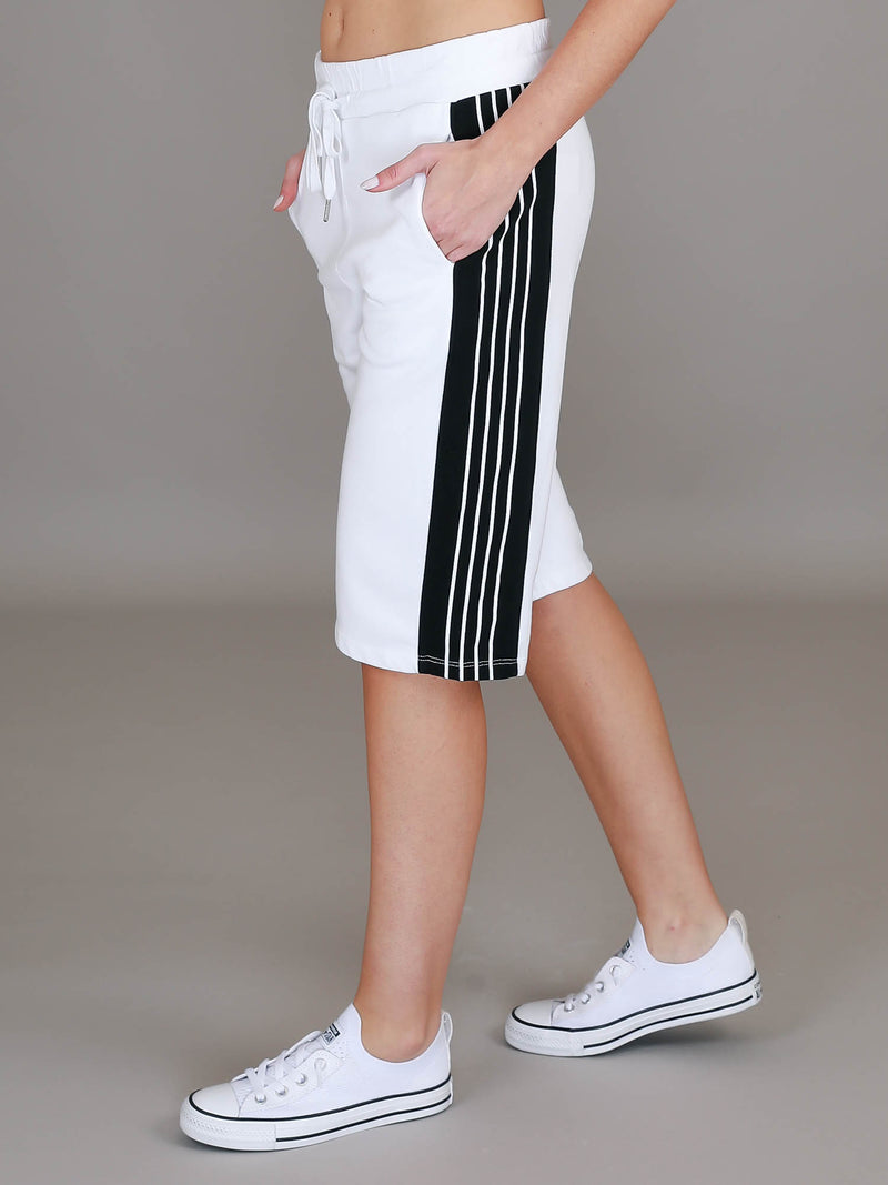 white side stripe shorts #color_white