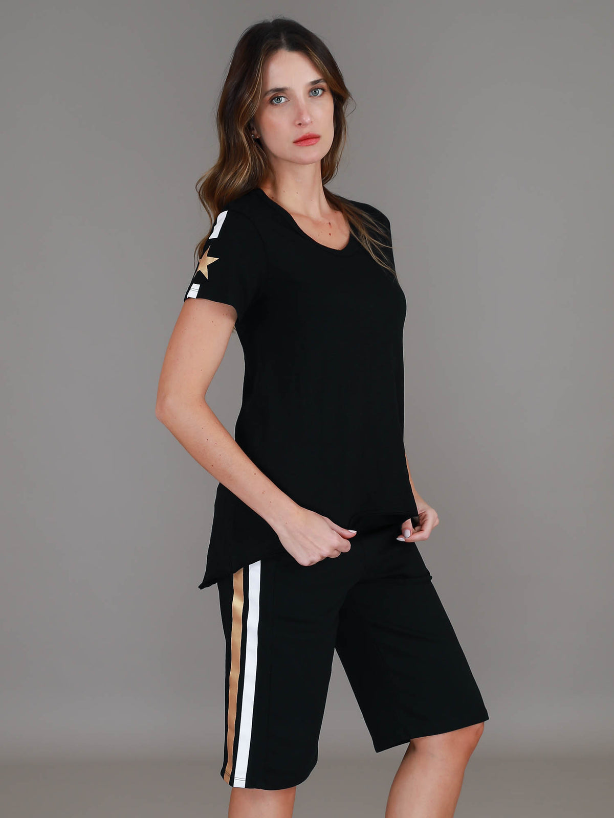 Junee | Women's Short Sleeve V Neck T Shirt – Cotton Jersey
