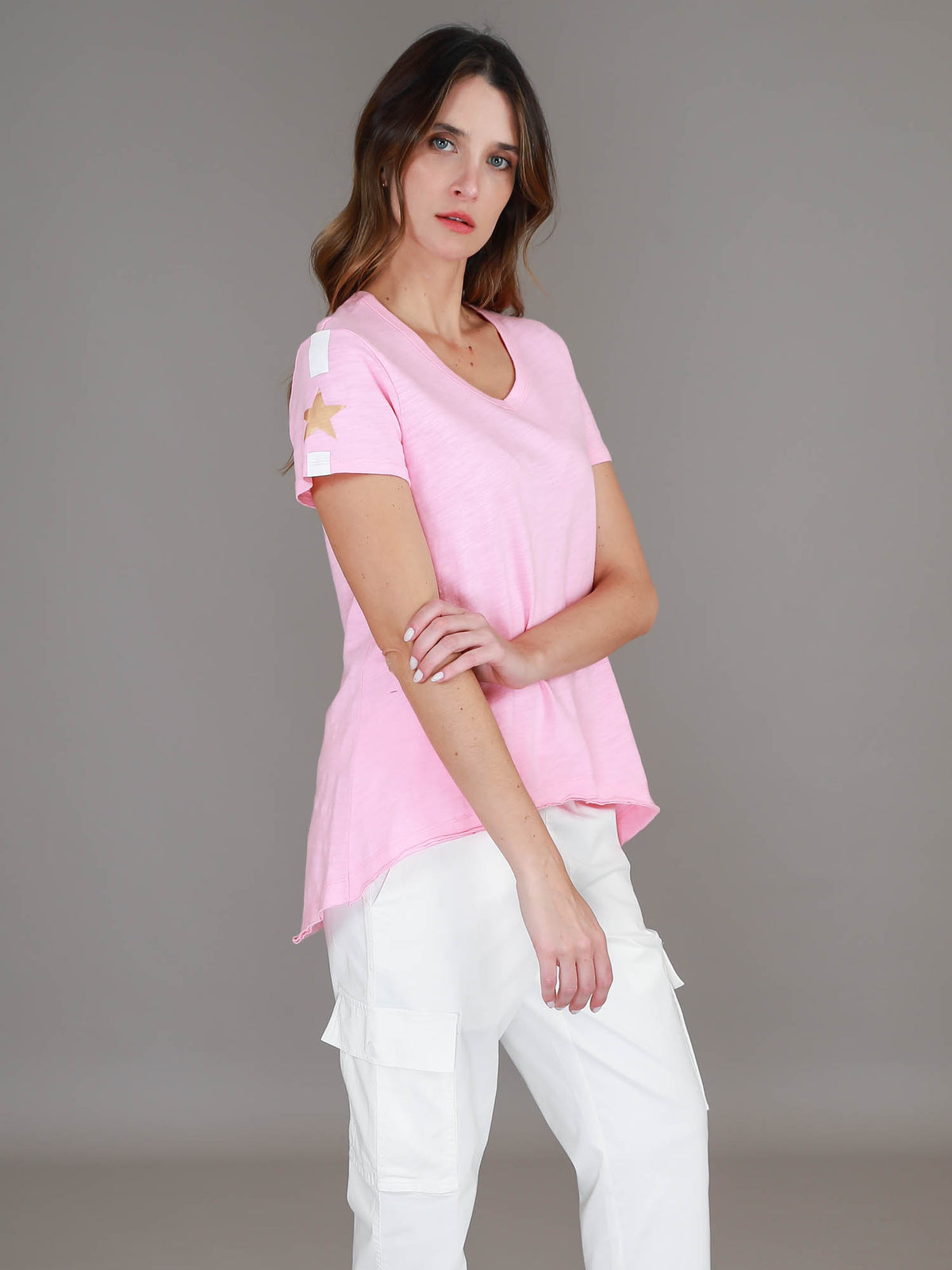Junee | Women's Short Sleeve V Neck T Shirt – Cotton Jersey