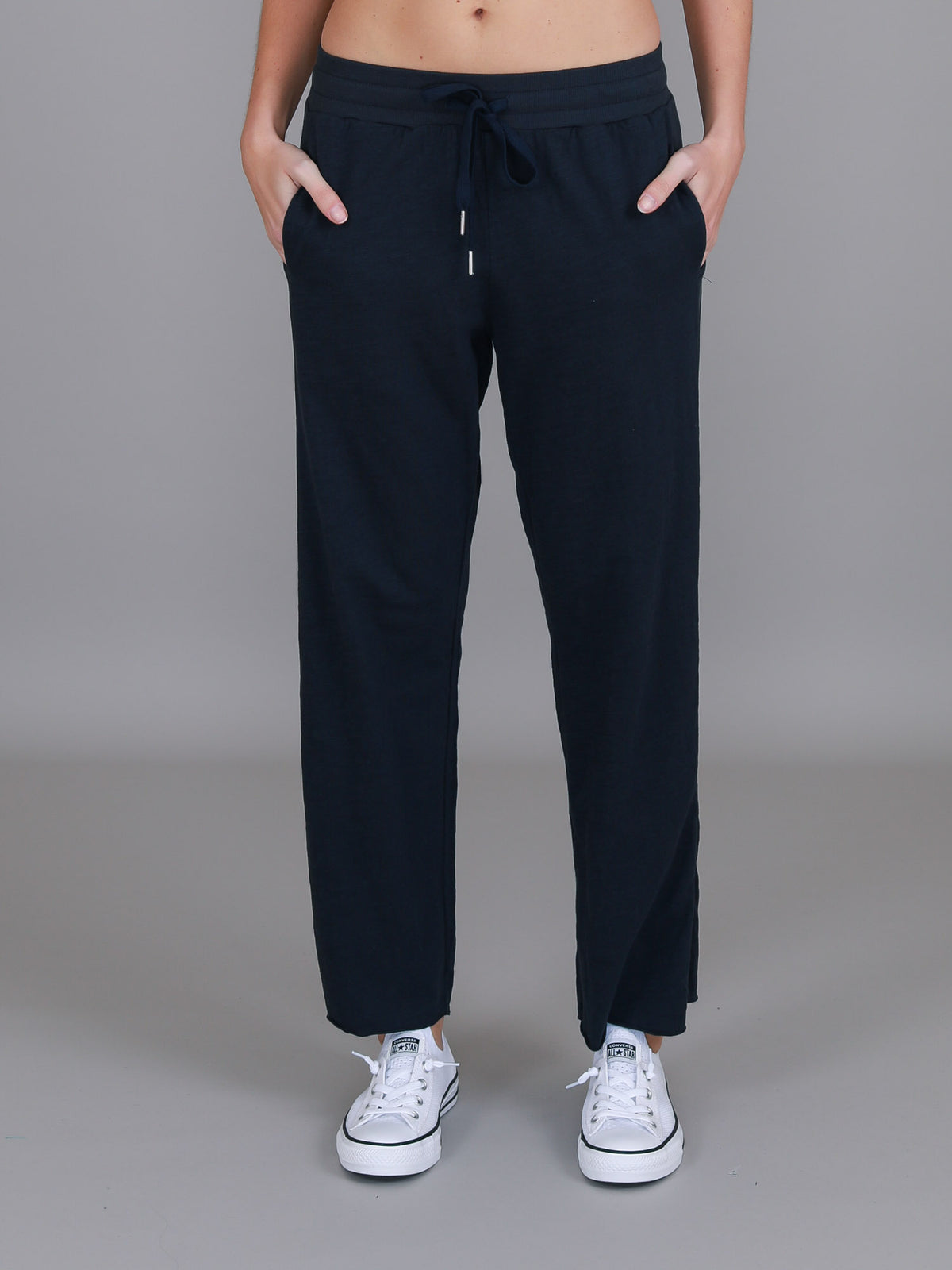 navy straight leg trackies