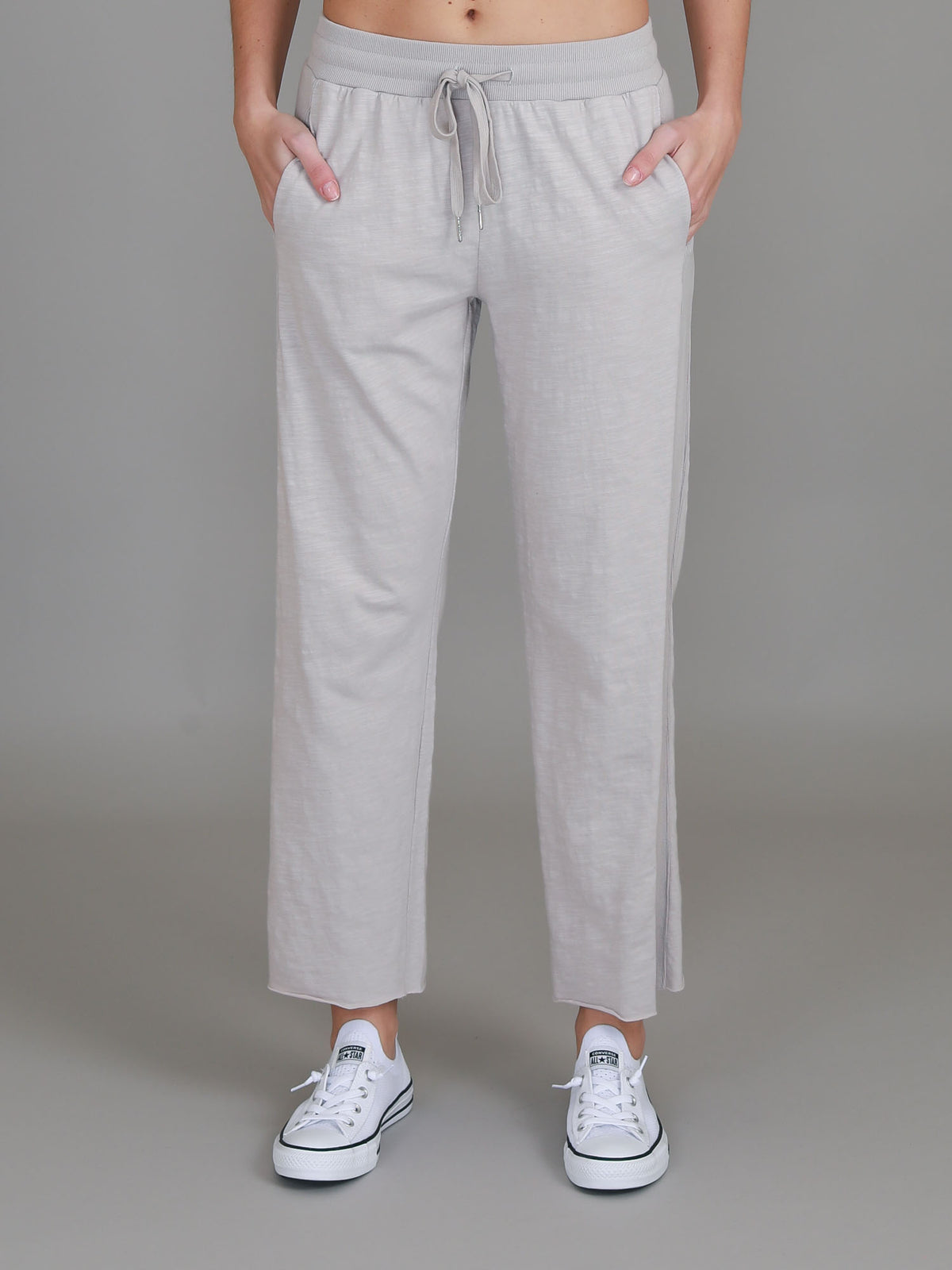 beige straight leg trackies