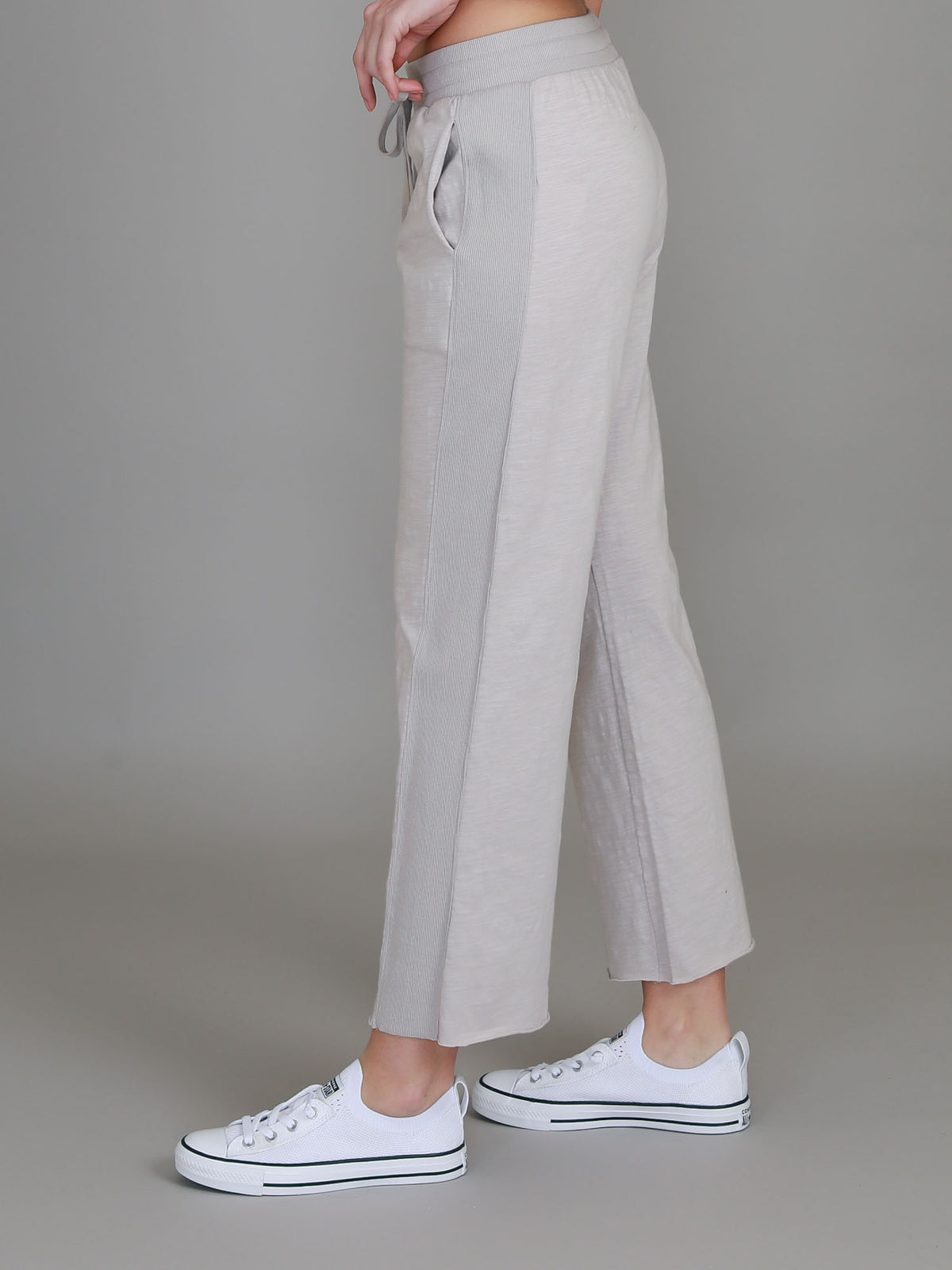 beige straight leg joggers