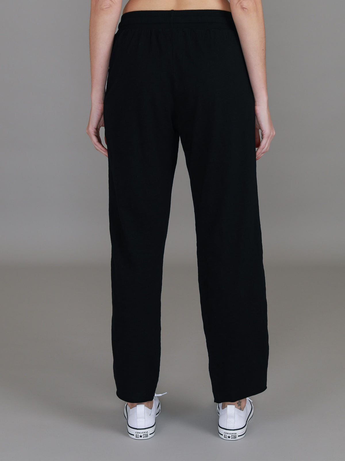 black cotton straight joggers