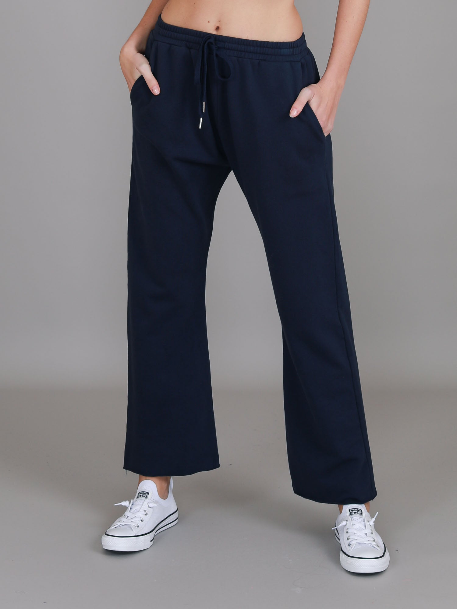 fleece wide leg sweatpants #color_ink