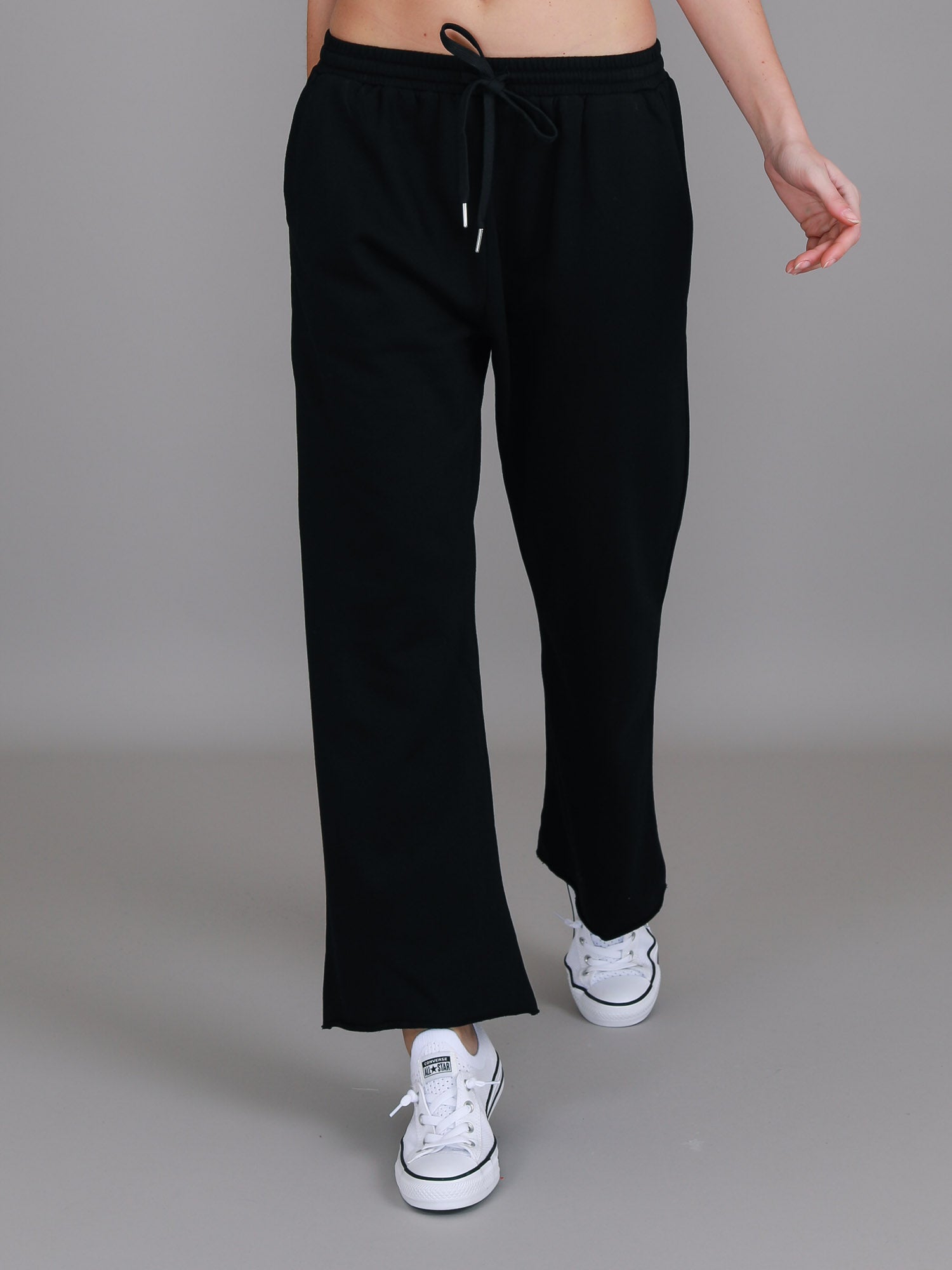 black wide leg sweatpants #color_black