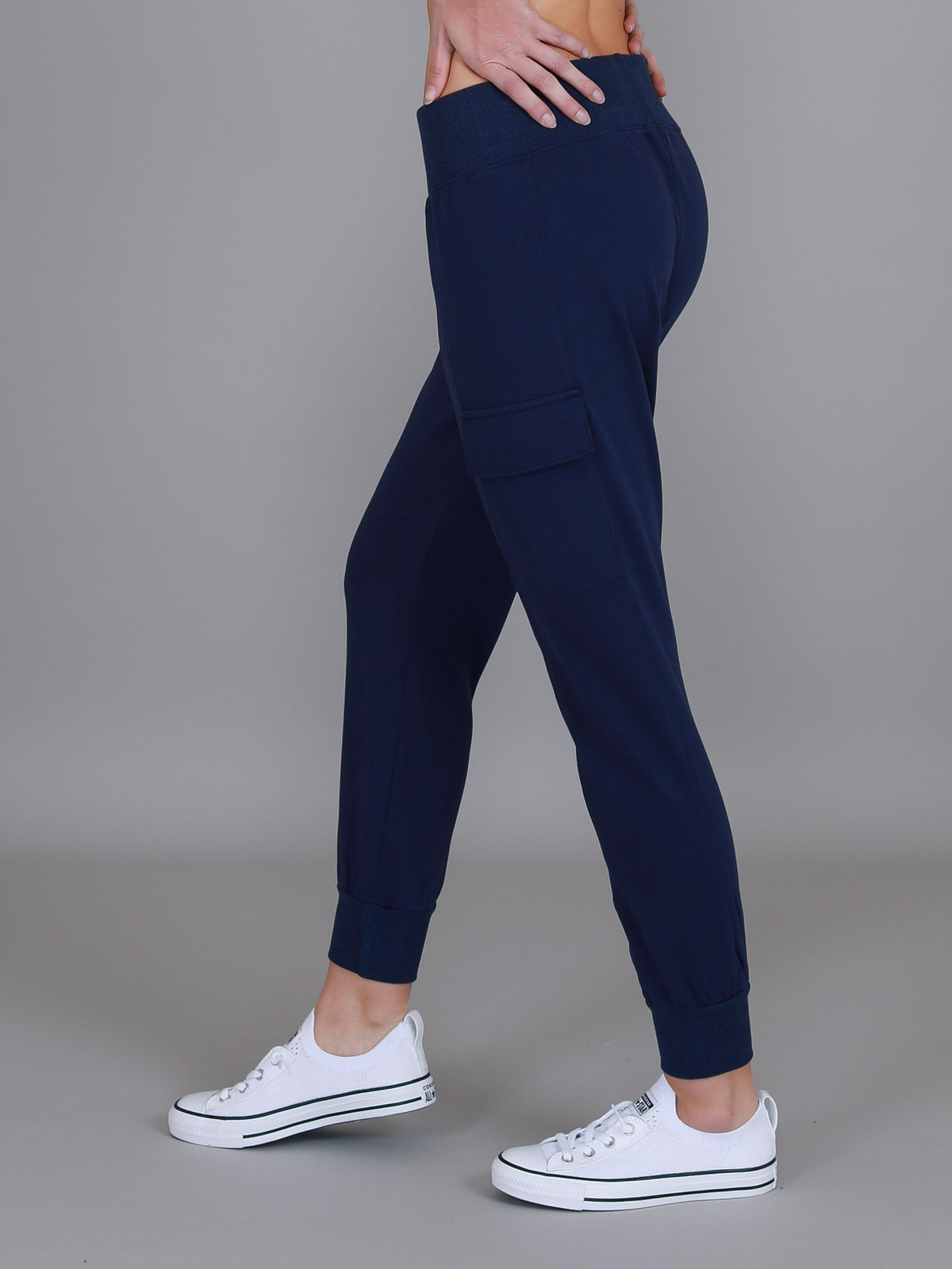 navy track pants