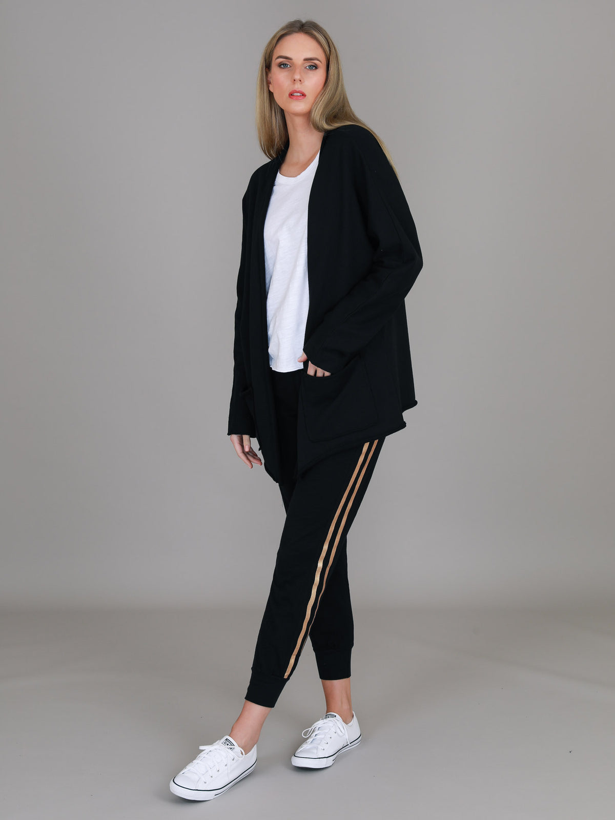 black cardigan