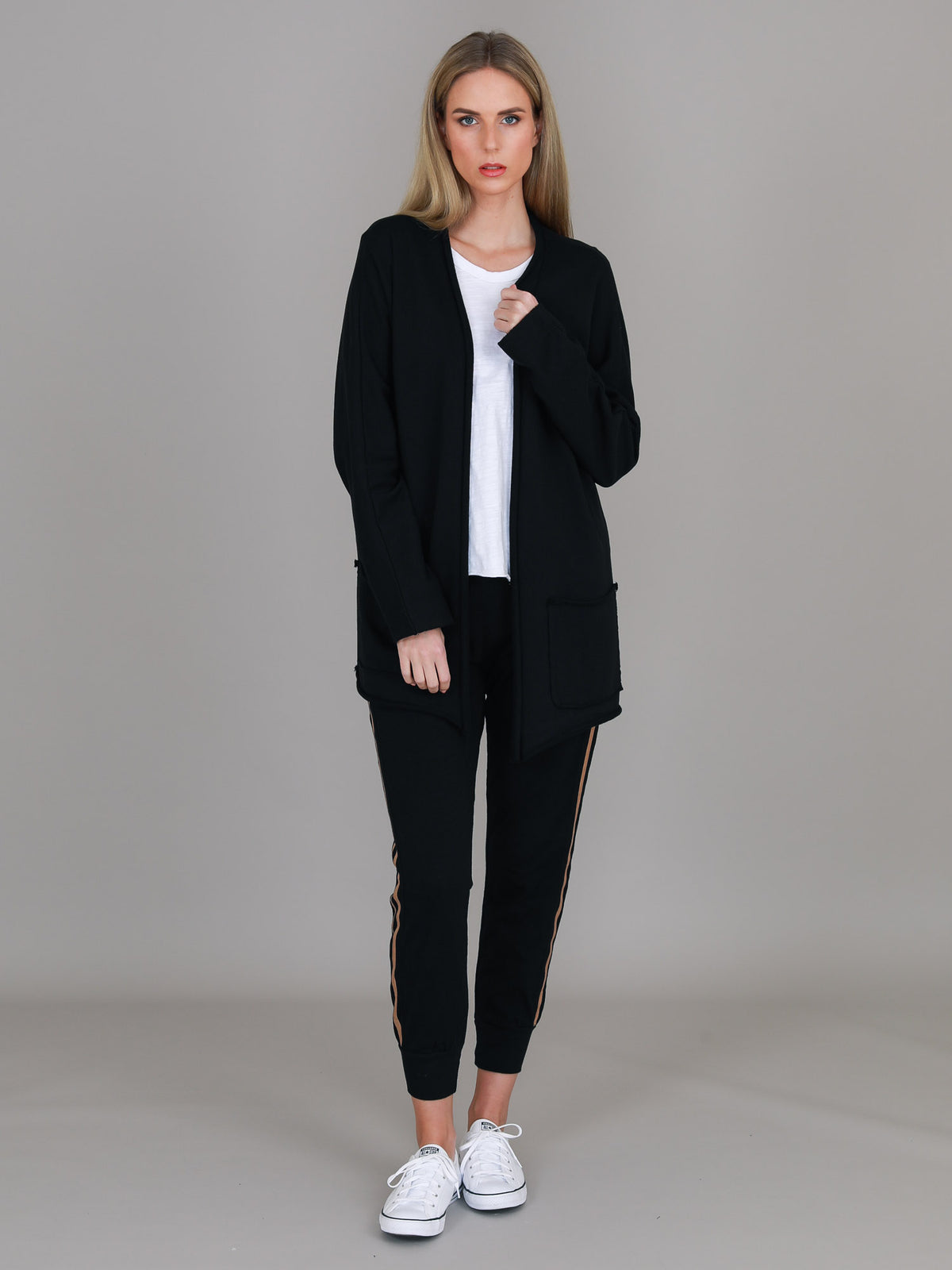 black cardigan