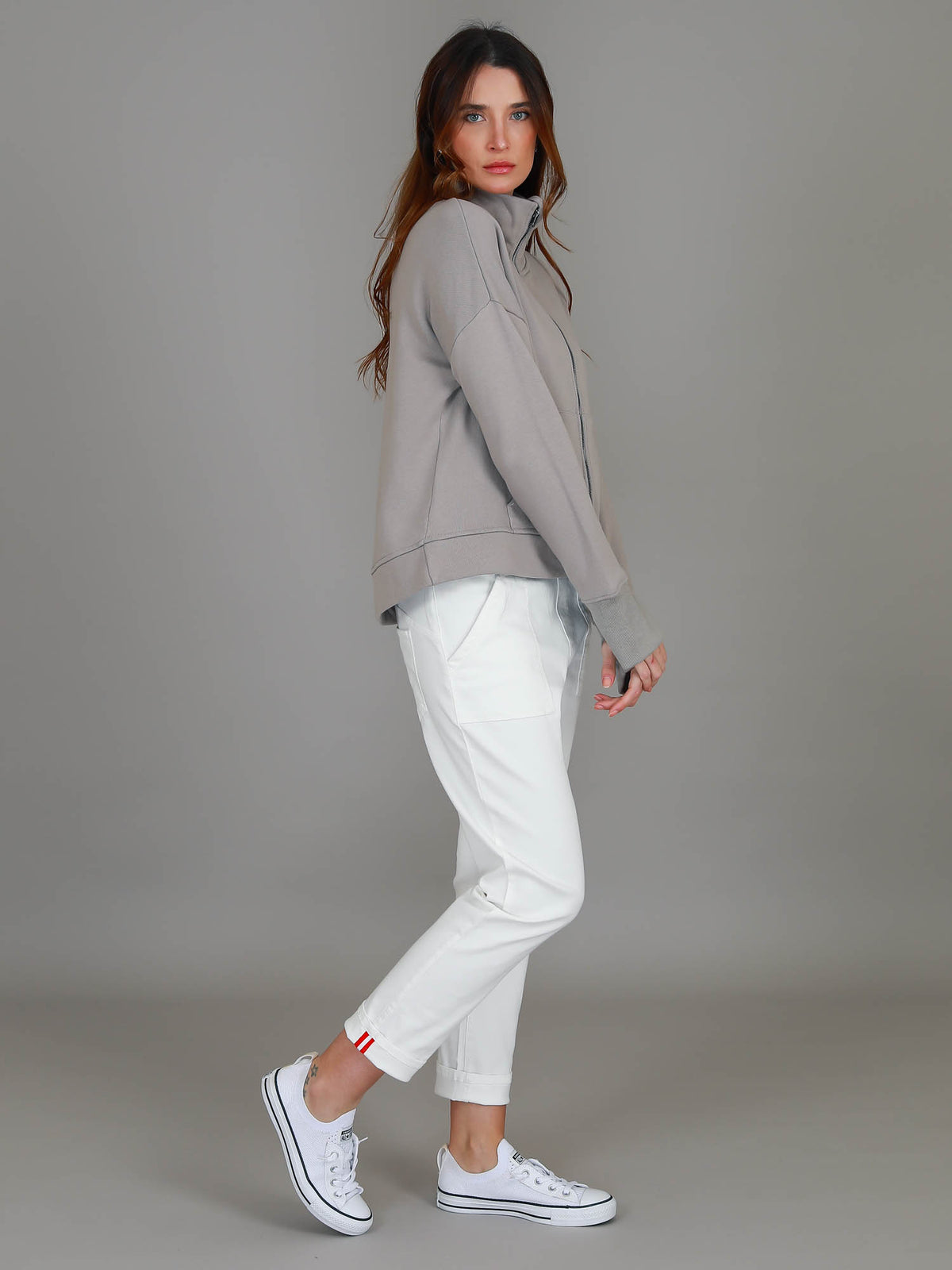 beige zip jacket