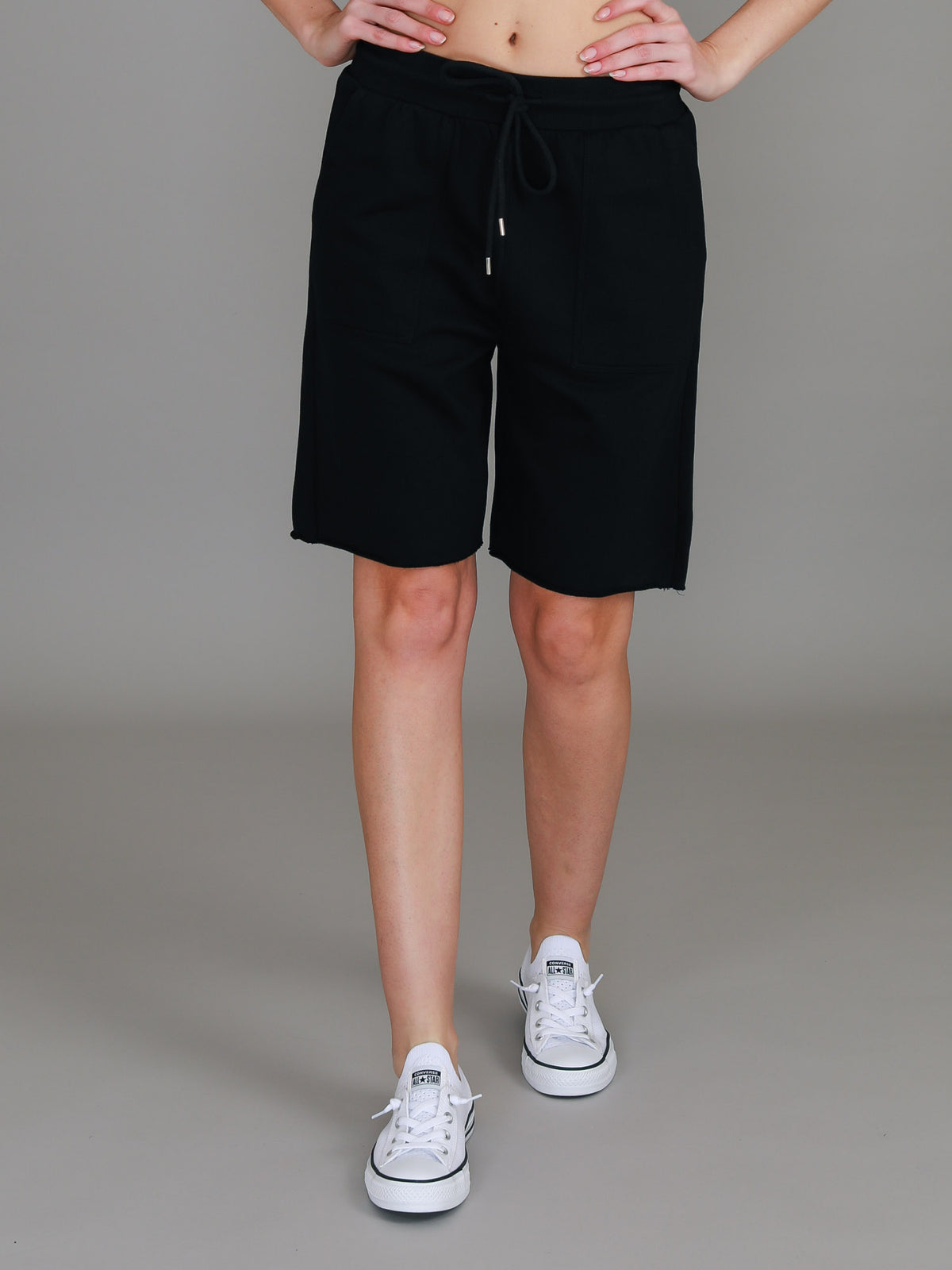 black knee length shorts