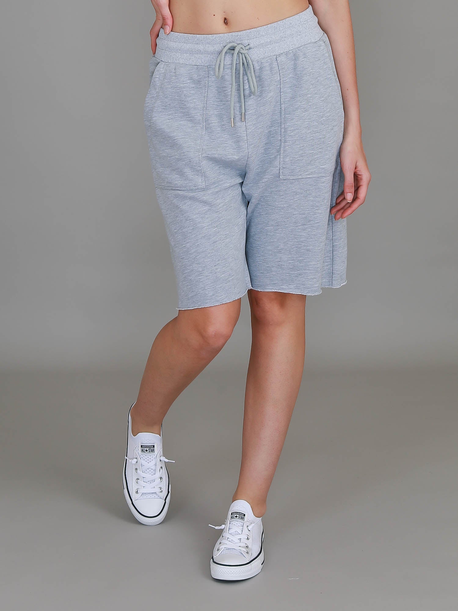 mid length shorts womens #color_grey marle