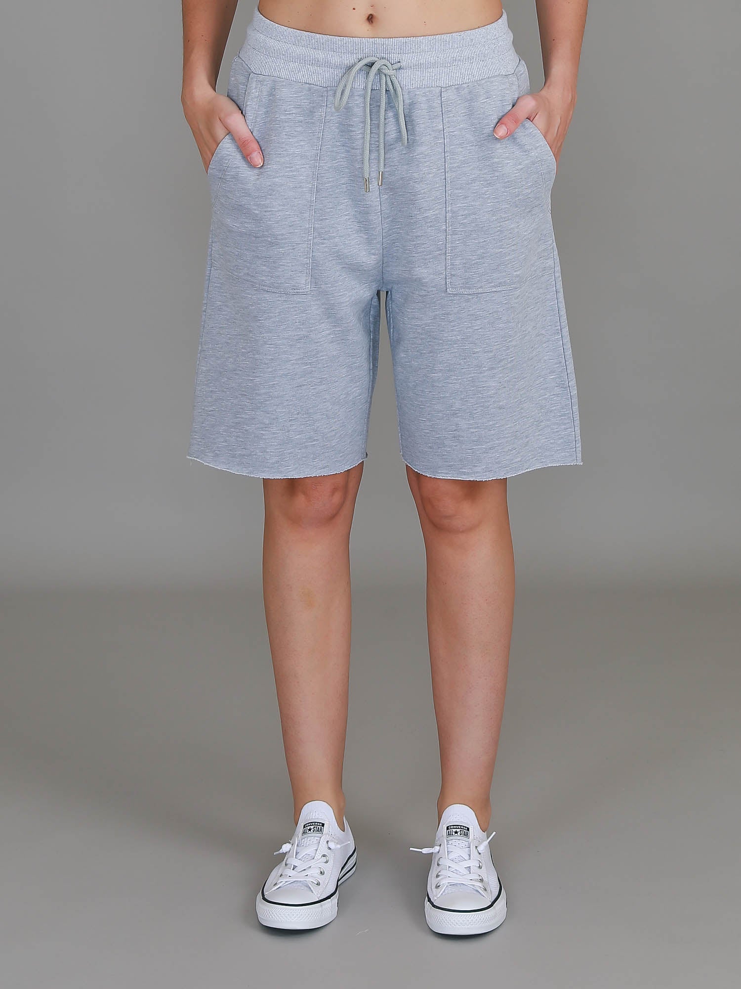 women's long shorts #color_grey marle