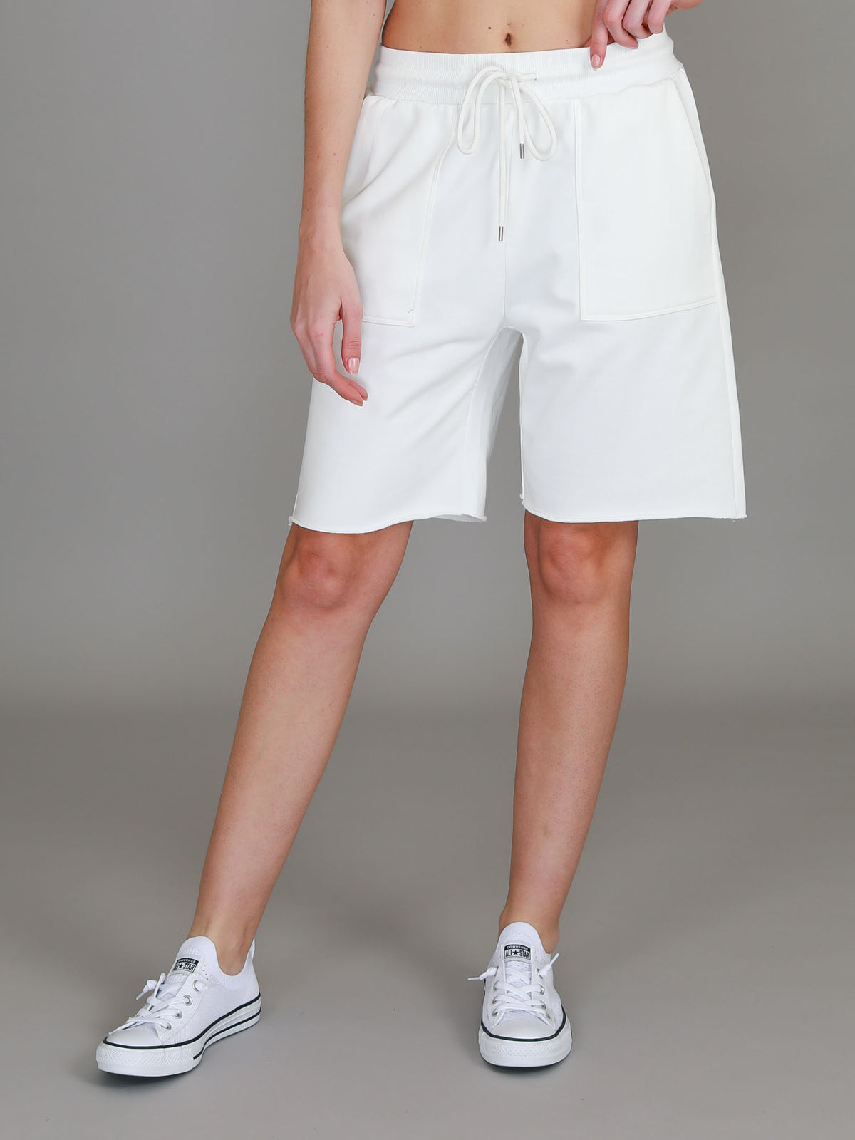 white tailored shorts