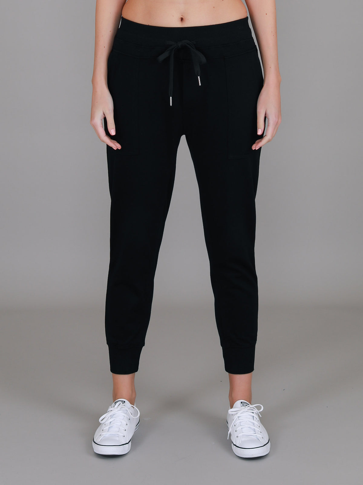 black french terry joggers