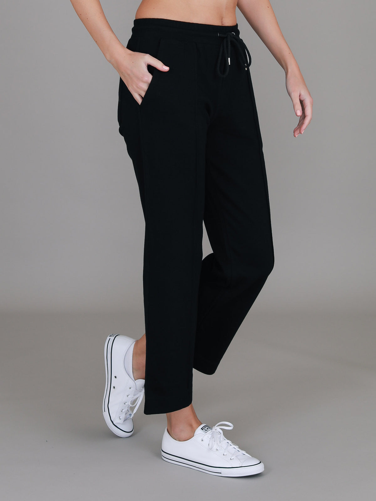 black straight leg sweatpants