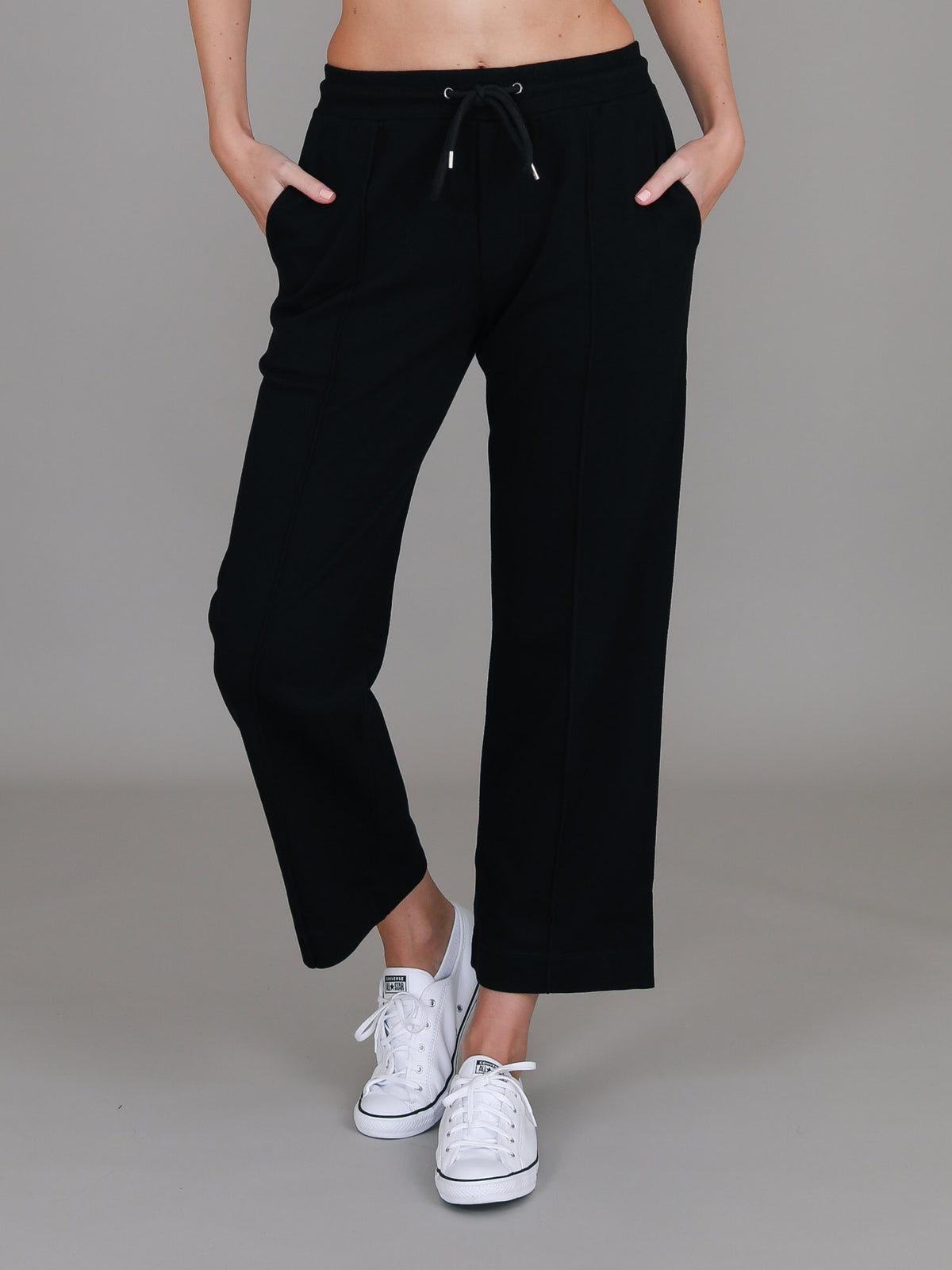 straight leg pants women black