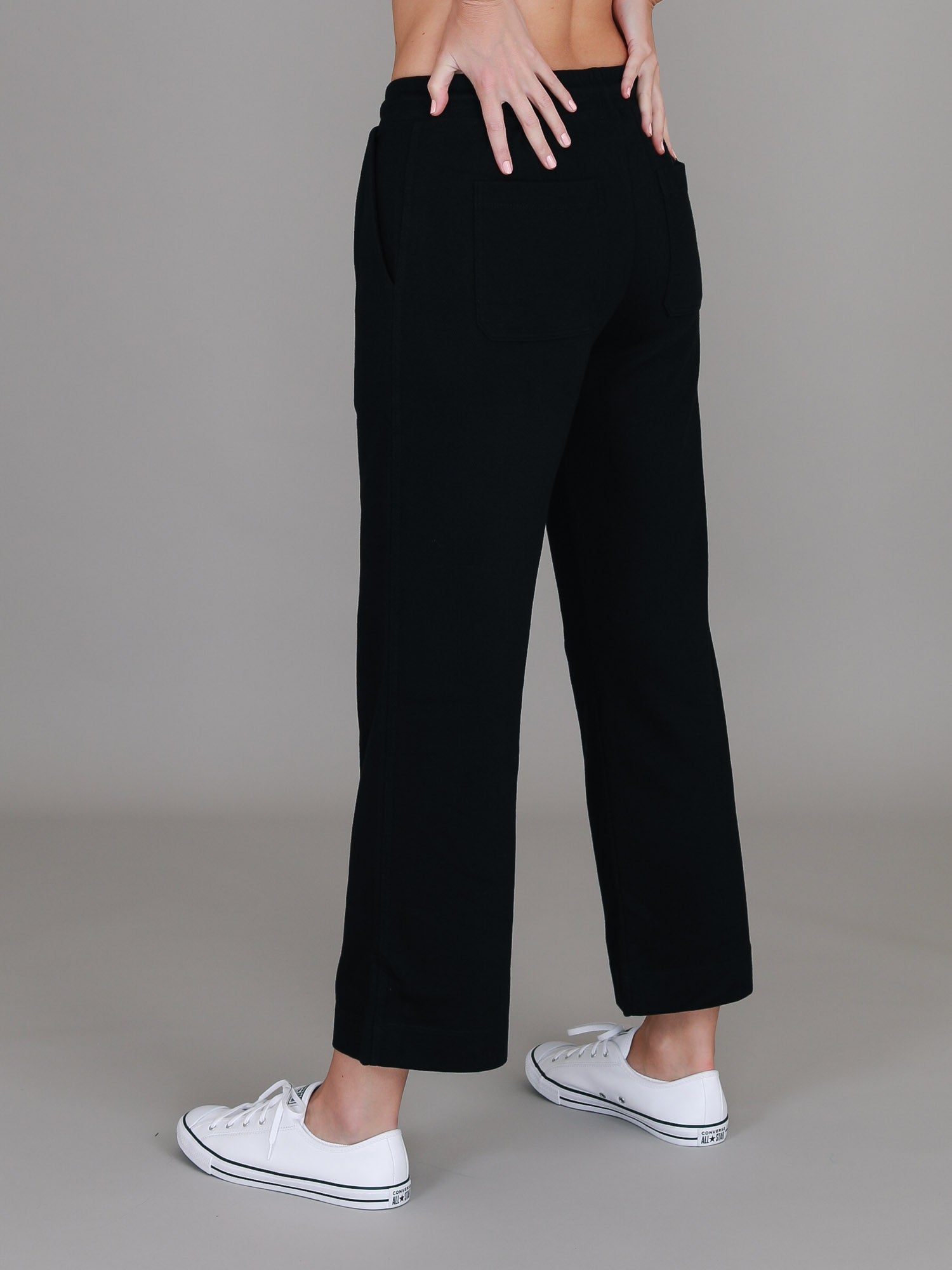 high waisted wide leg pants #color_black