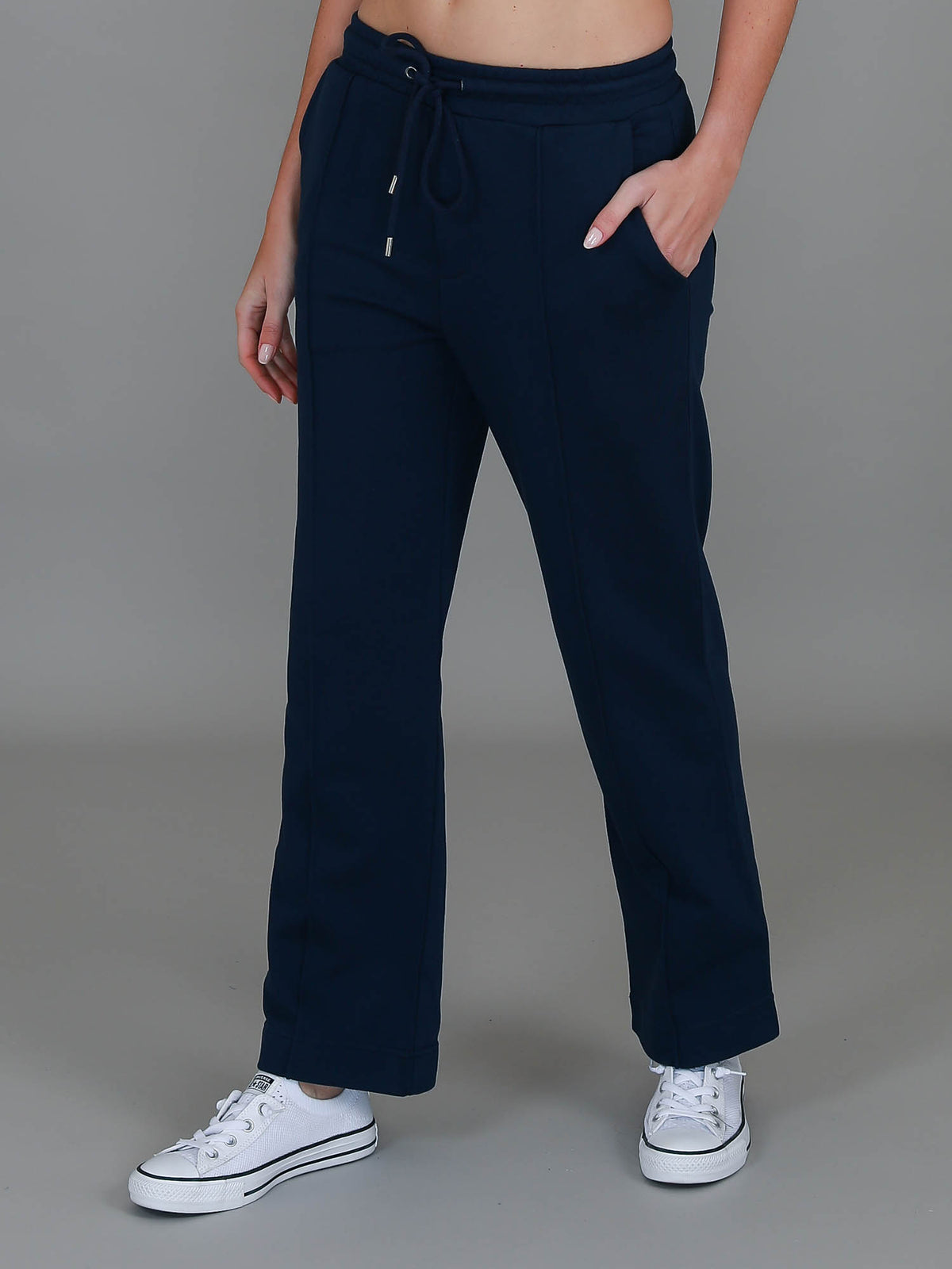 wide leg sweatpants navy
