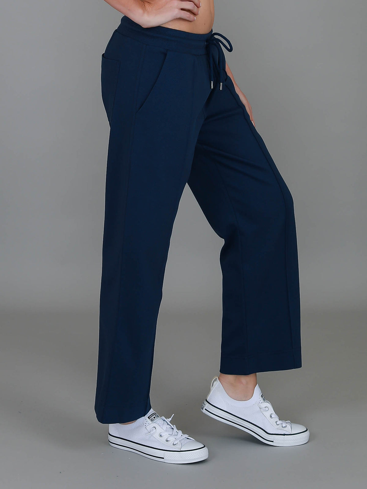 womens navy straight leg pants