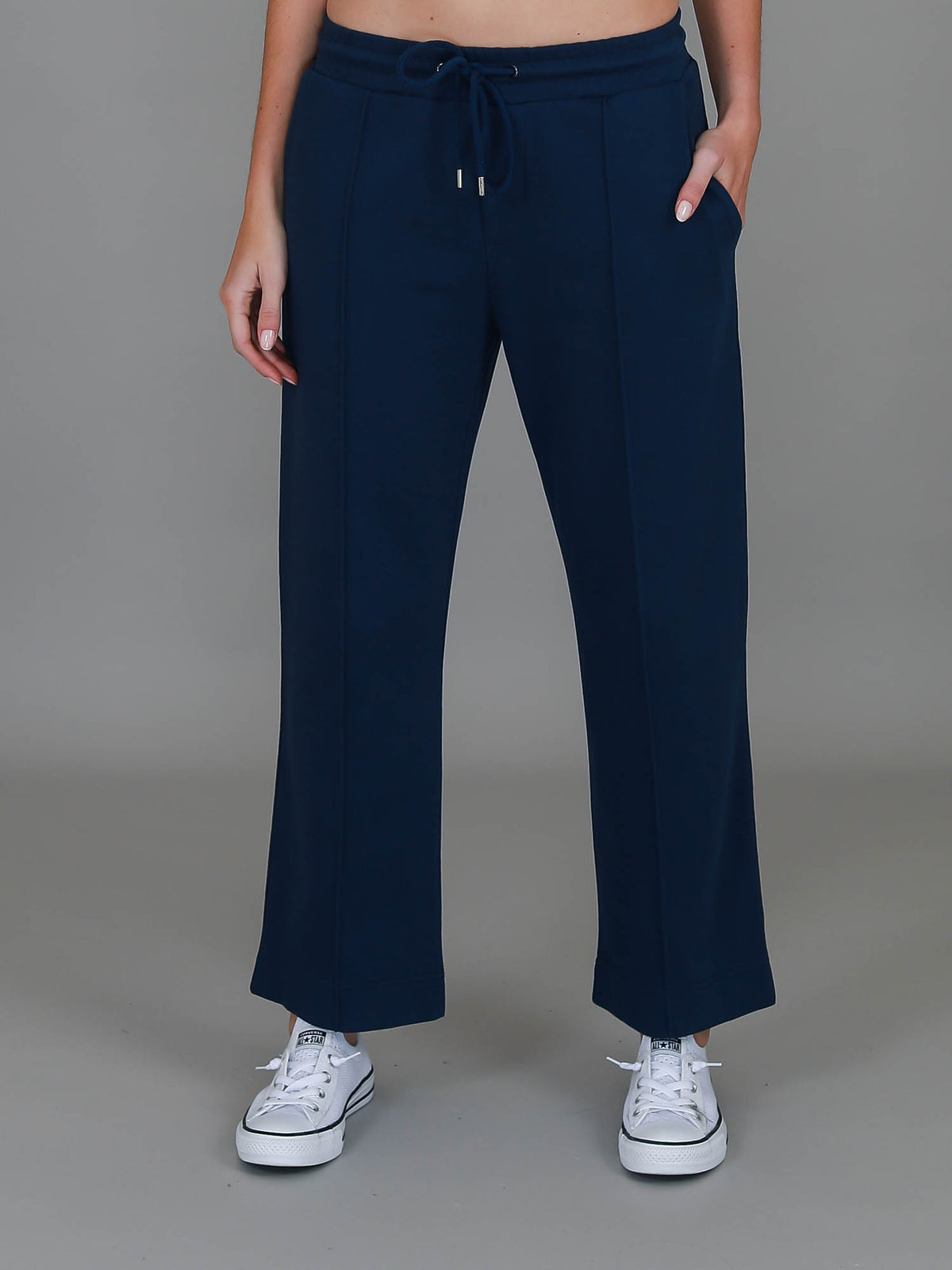 navy straight leg pants women