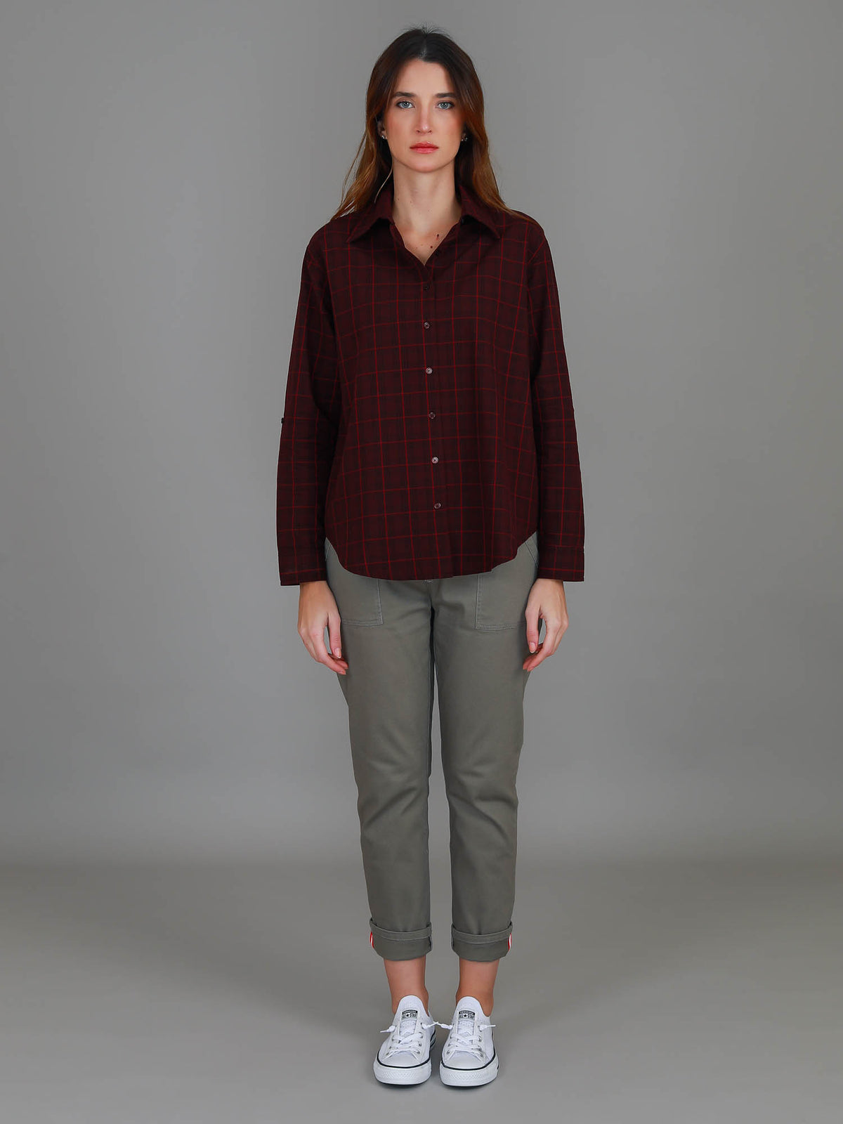 red check shirt oversized