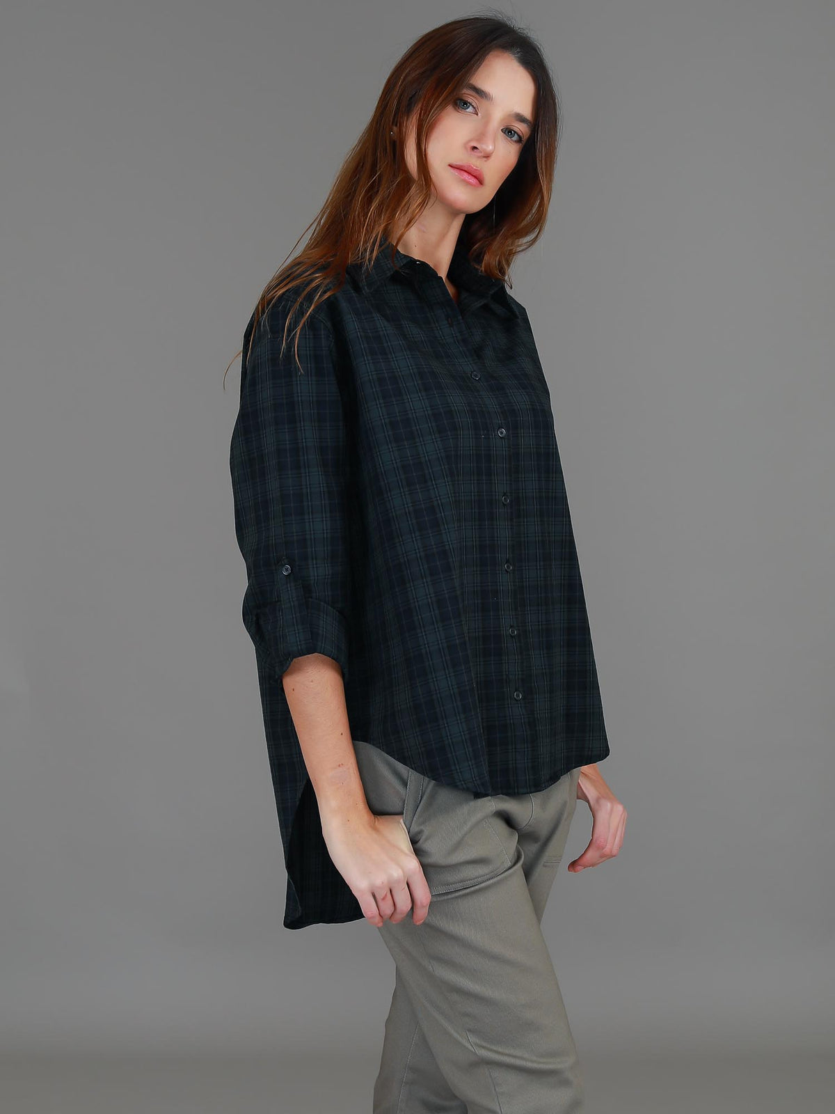 green check shirt women