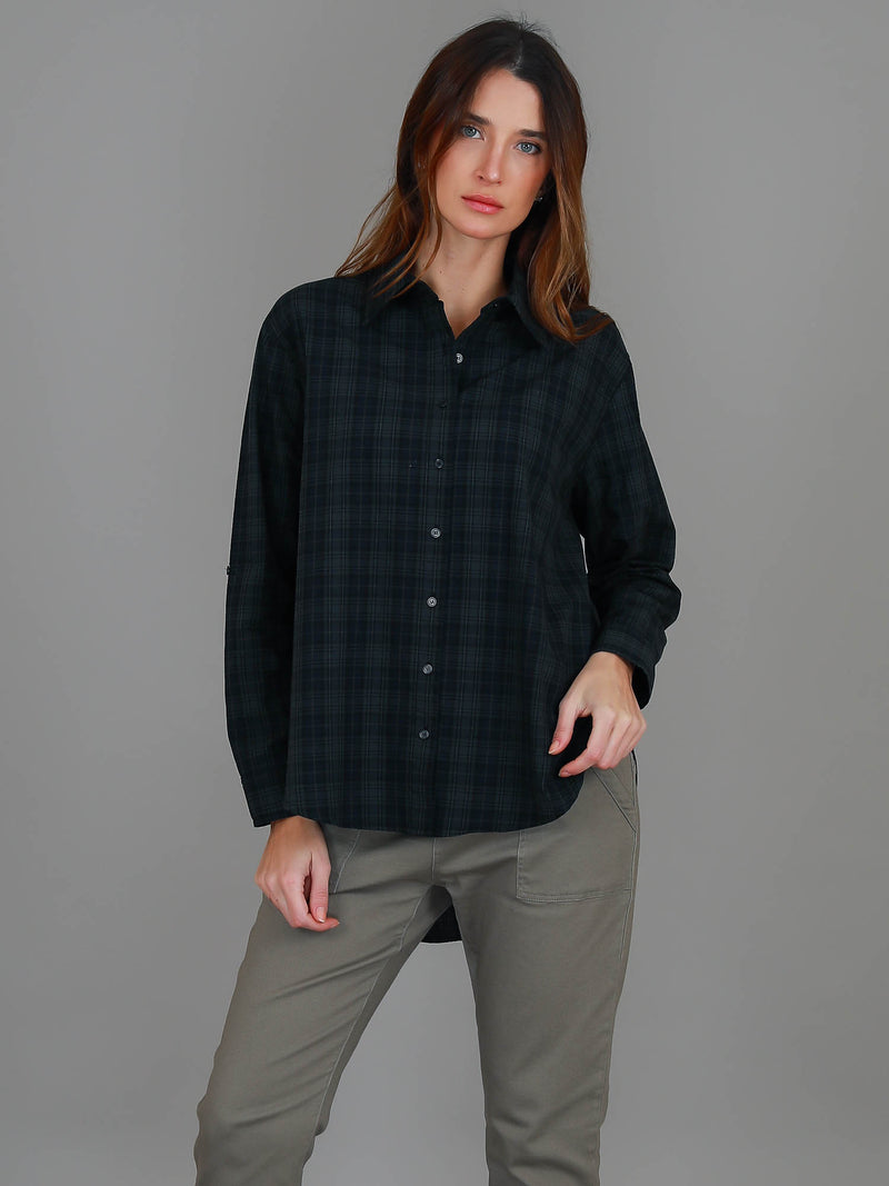 button down shirt women #color_teal check