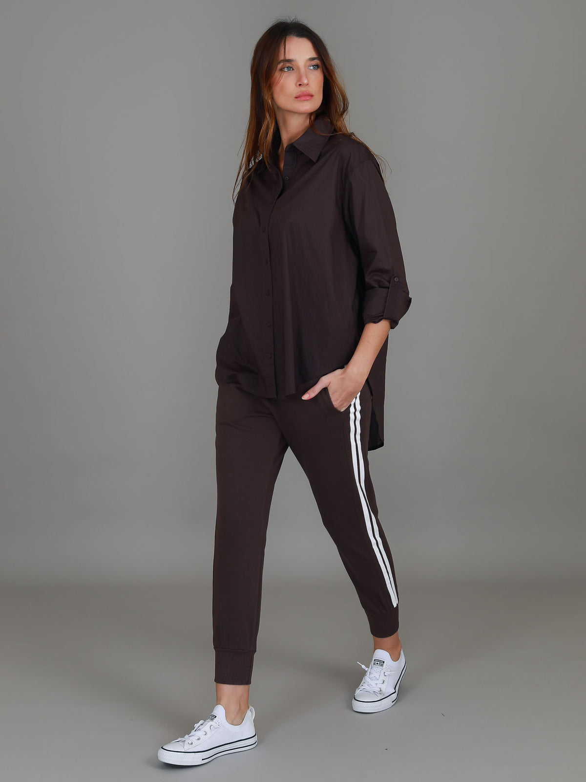 espresso collared shirt women