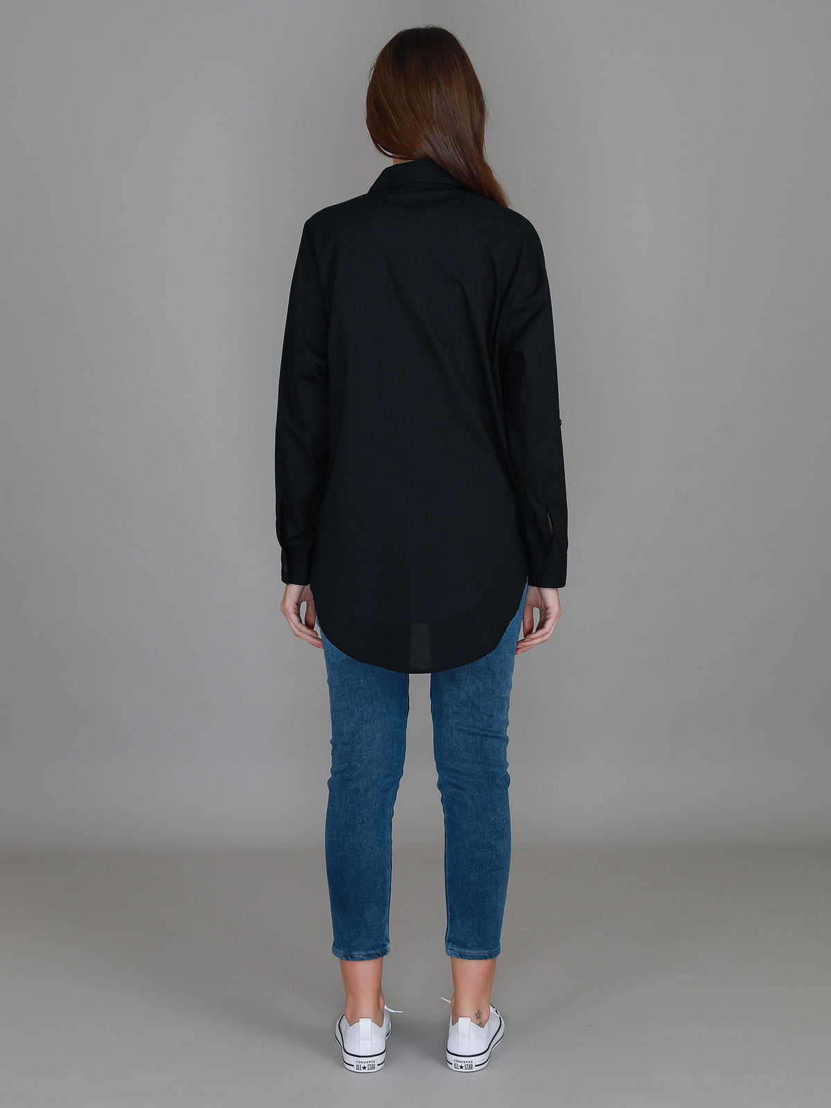 black high low hem shirt