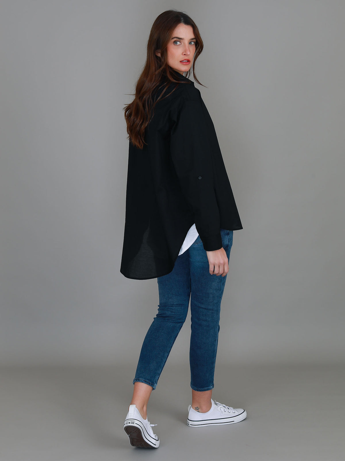 black collared shirt women