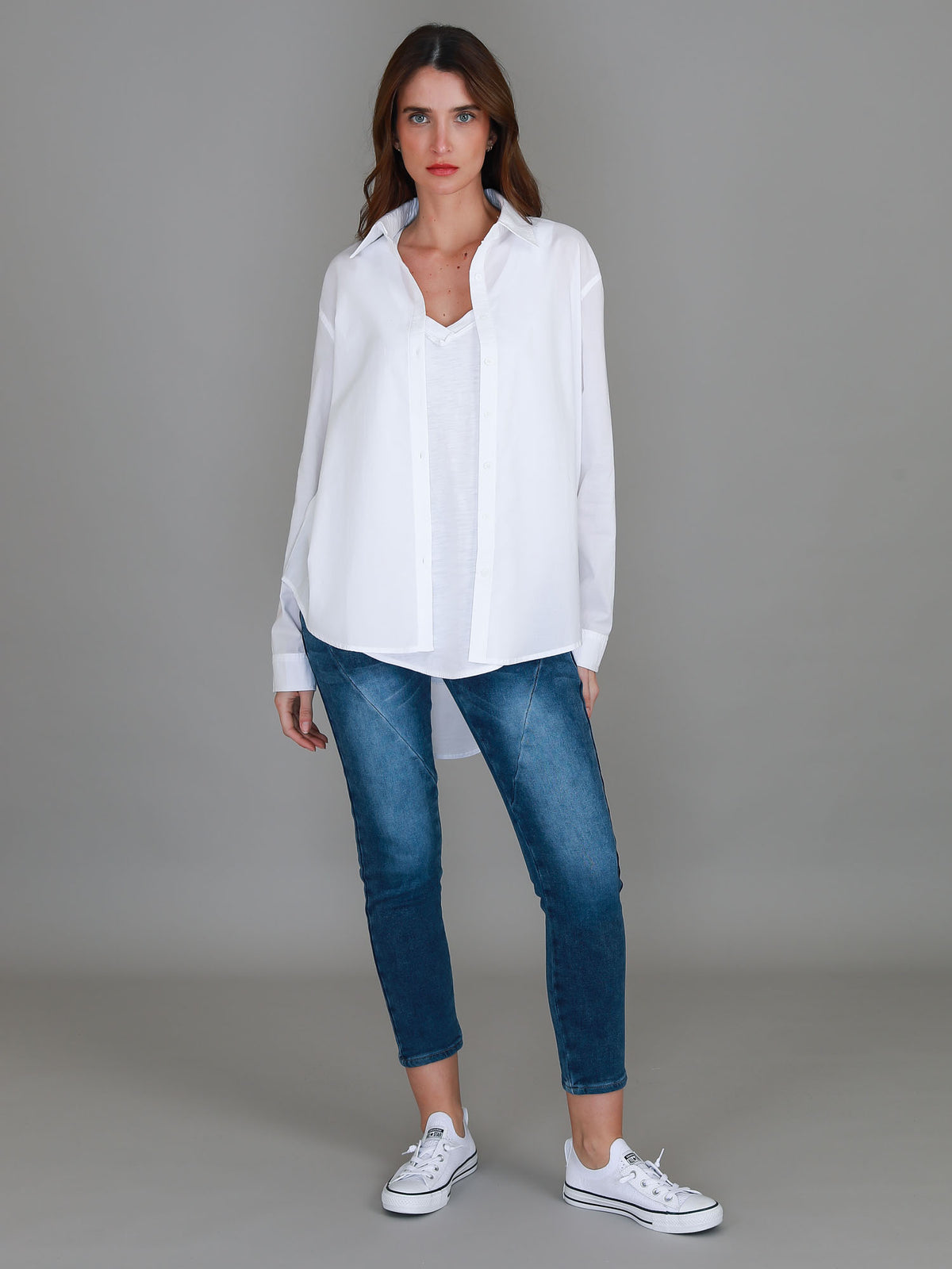 white oversize shirt