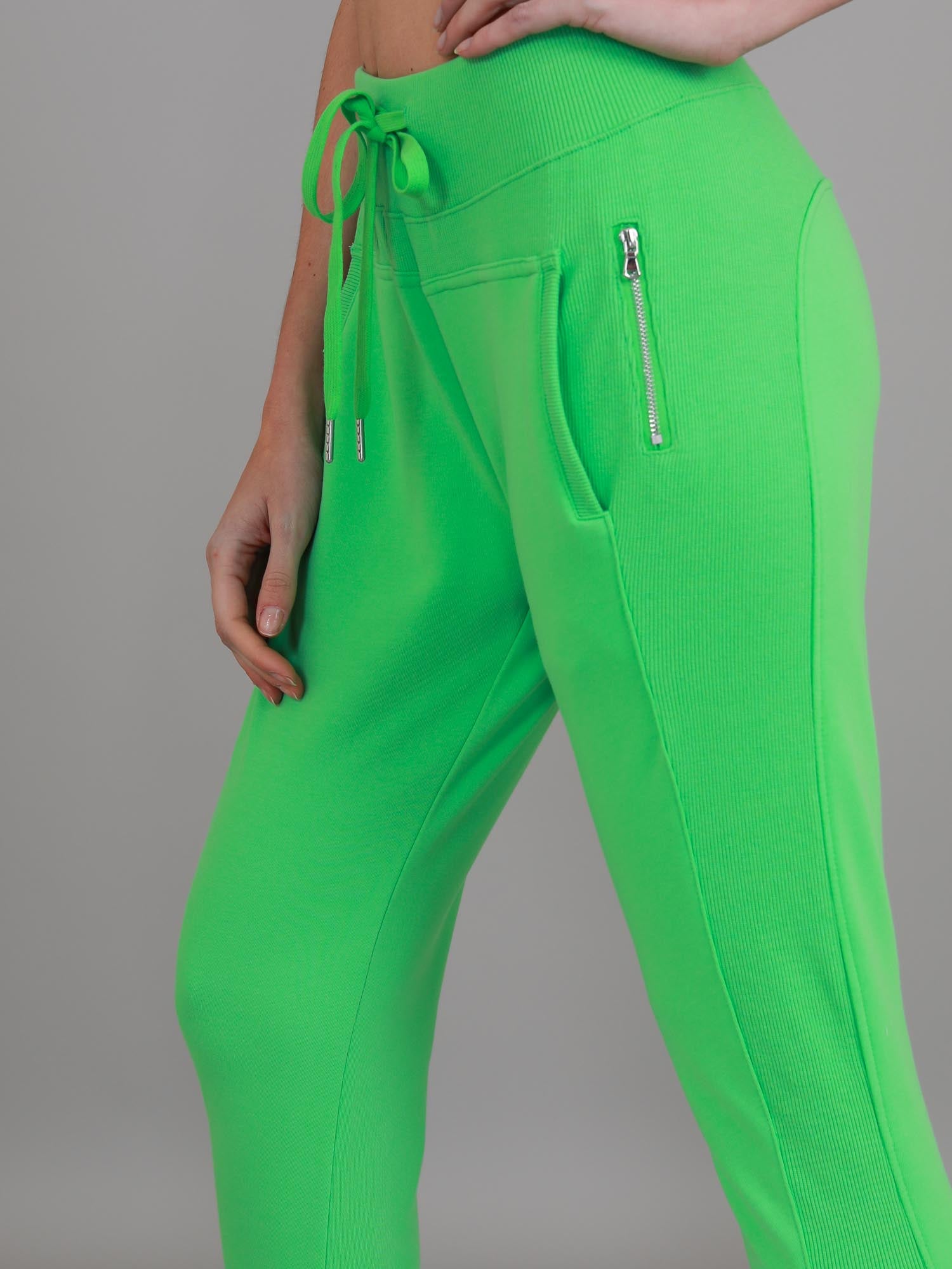 green joggers outfit #color_apple green