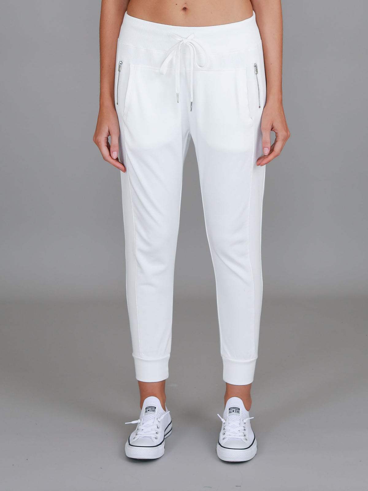 white joggers outfit