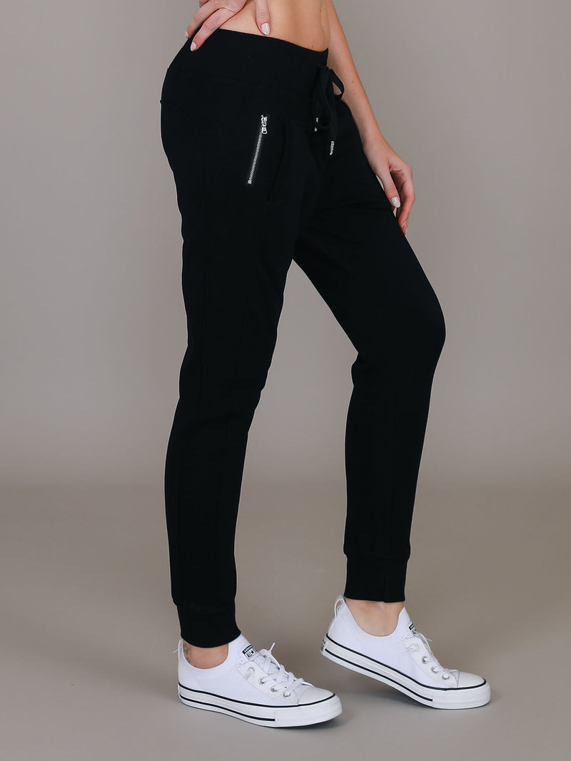 black zip pocket joggers #color_black