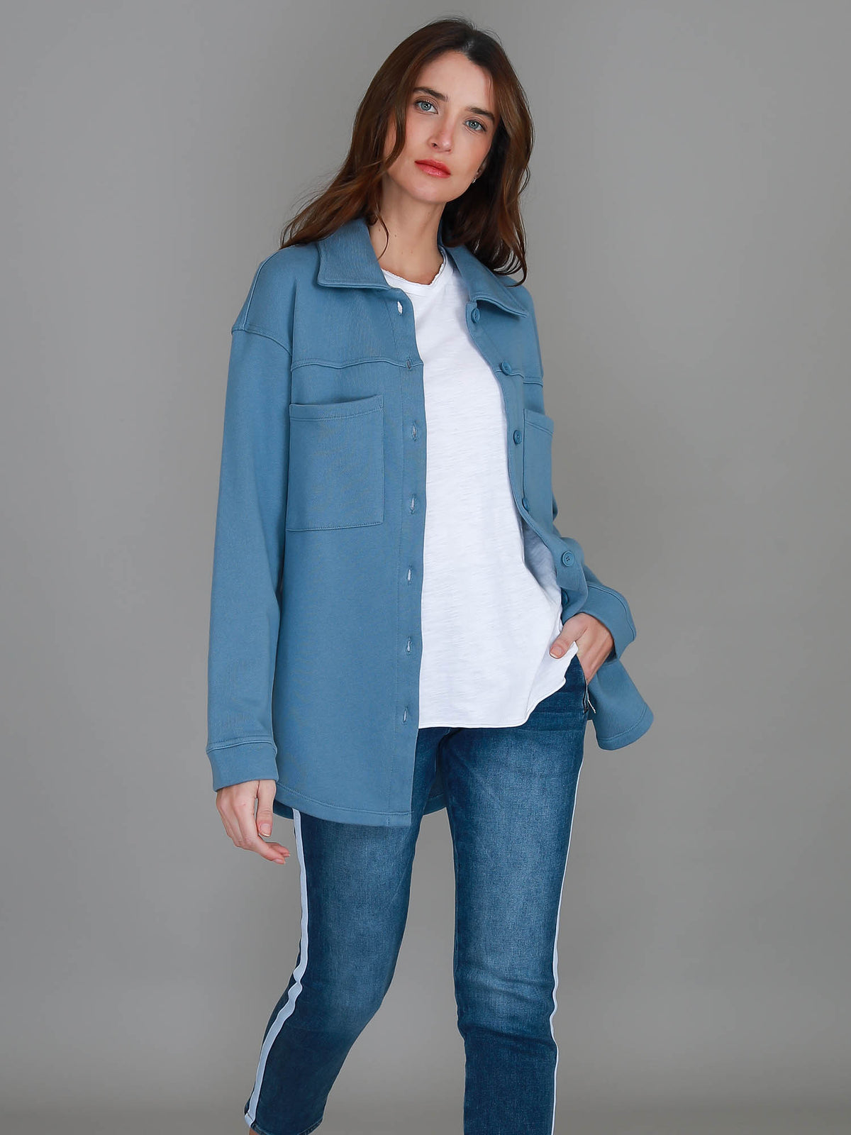 Berwick | Women's Oversized Shacket – Cotton French Terry