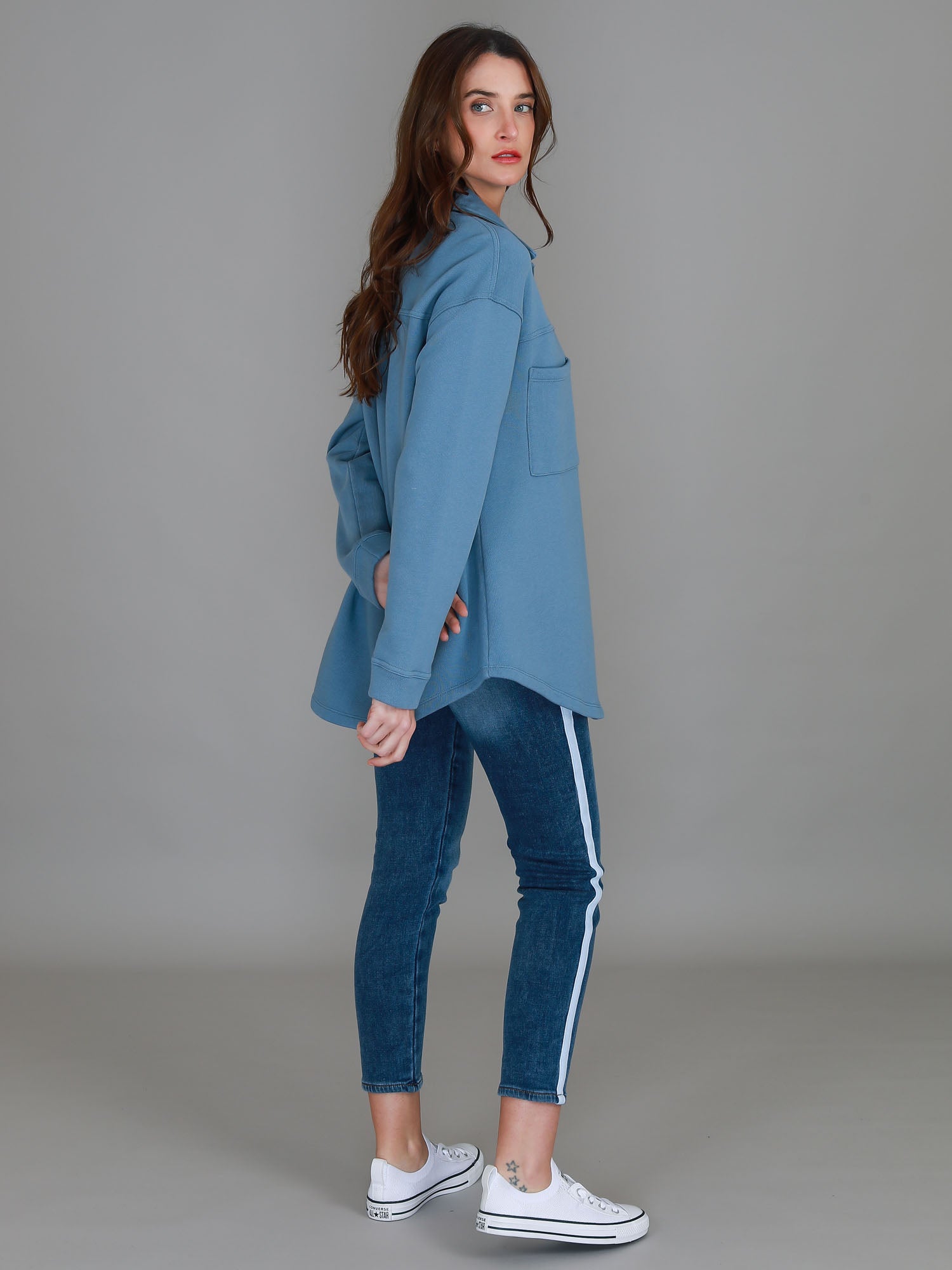 womens shacket #color_bluestone