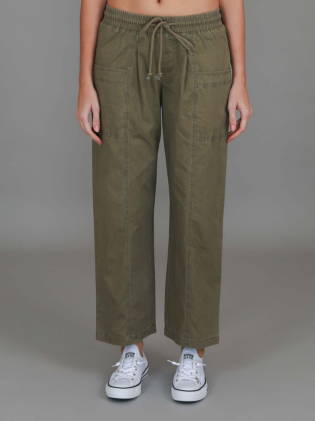 khaki cargo joggers