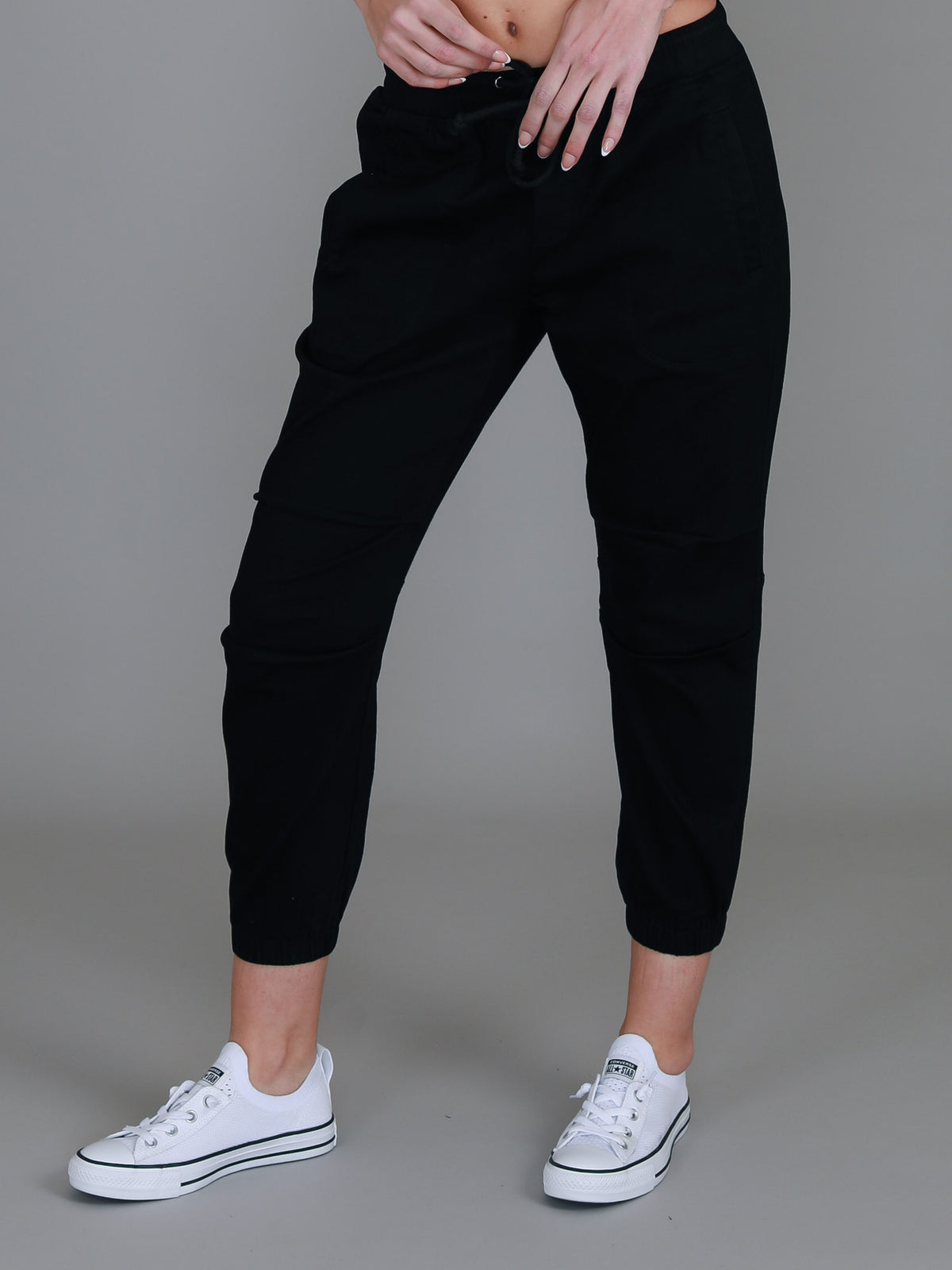 black cuffed pants