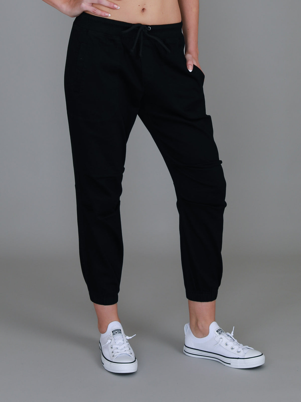 black chino joggers